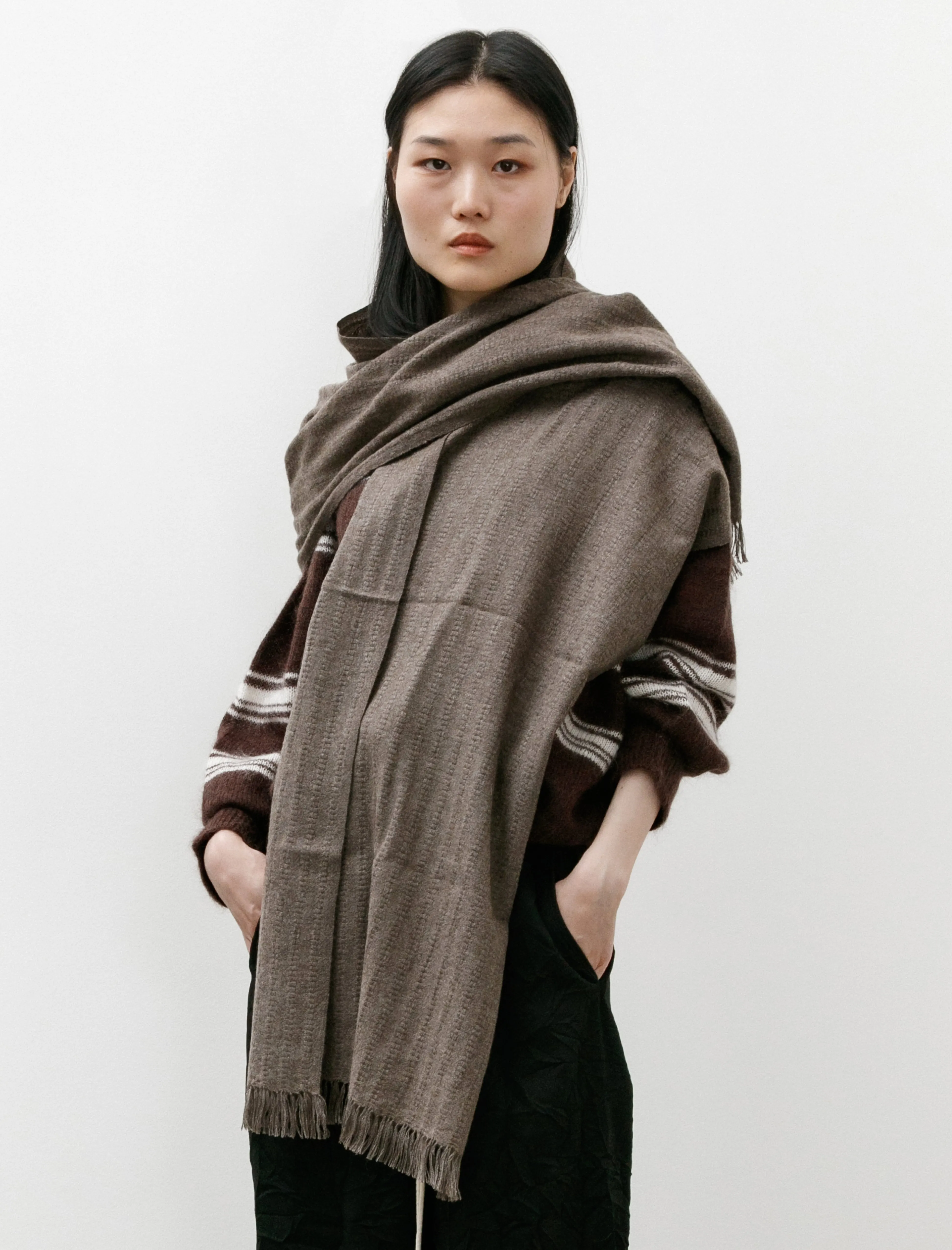 Village Dragon Scarf Natural Yak Grey sold by SHOP NEIGHBOR product image thumbnail 3