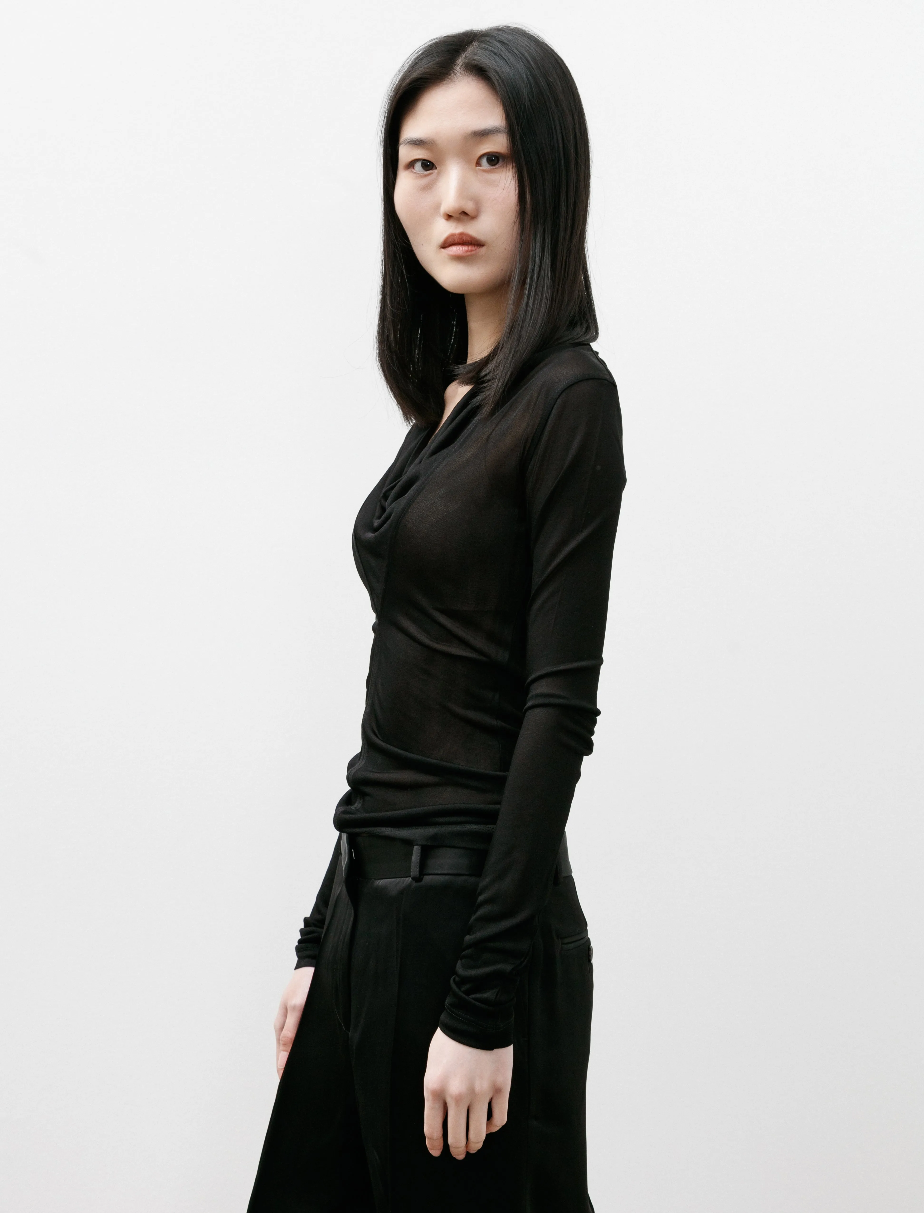 Draped V-Neck Top Black sold by SHOP NEIGHBOR product image thumbnail 3