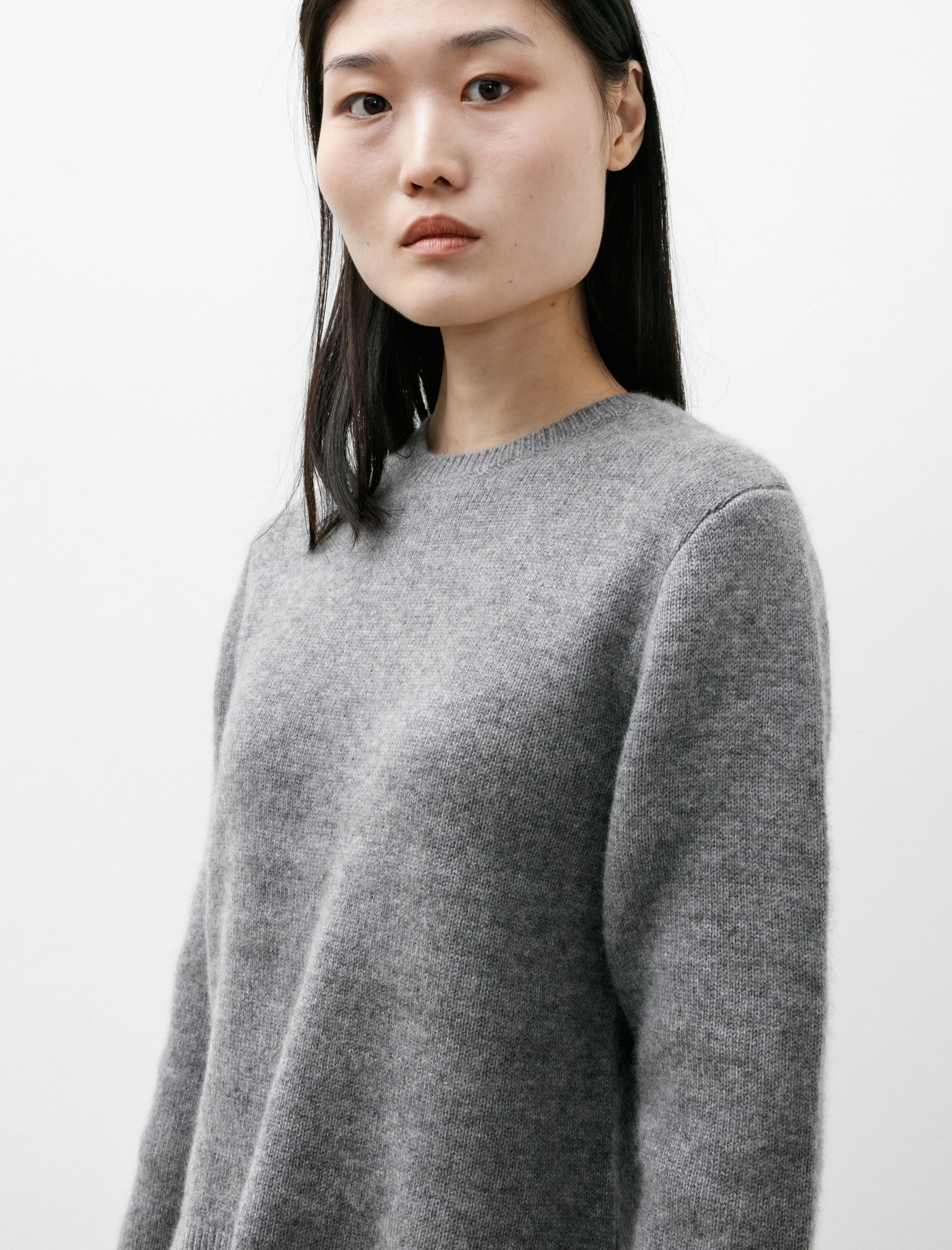 Cropped Crewneck Knit Grey Mélange sold by SHOP NEIGHBOR product image thumbnail 3