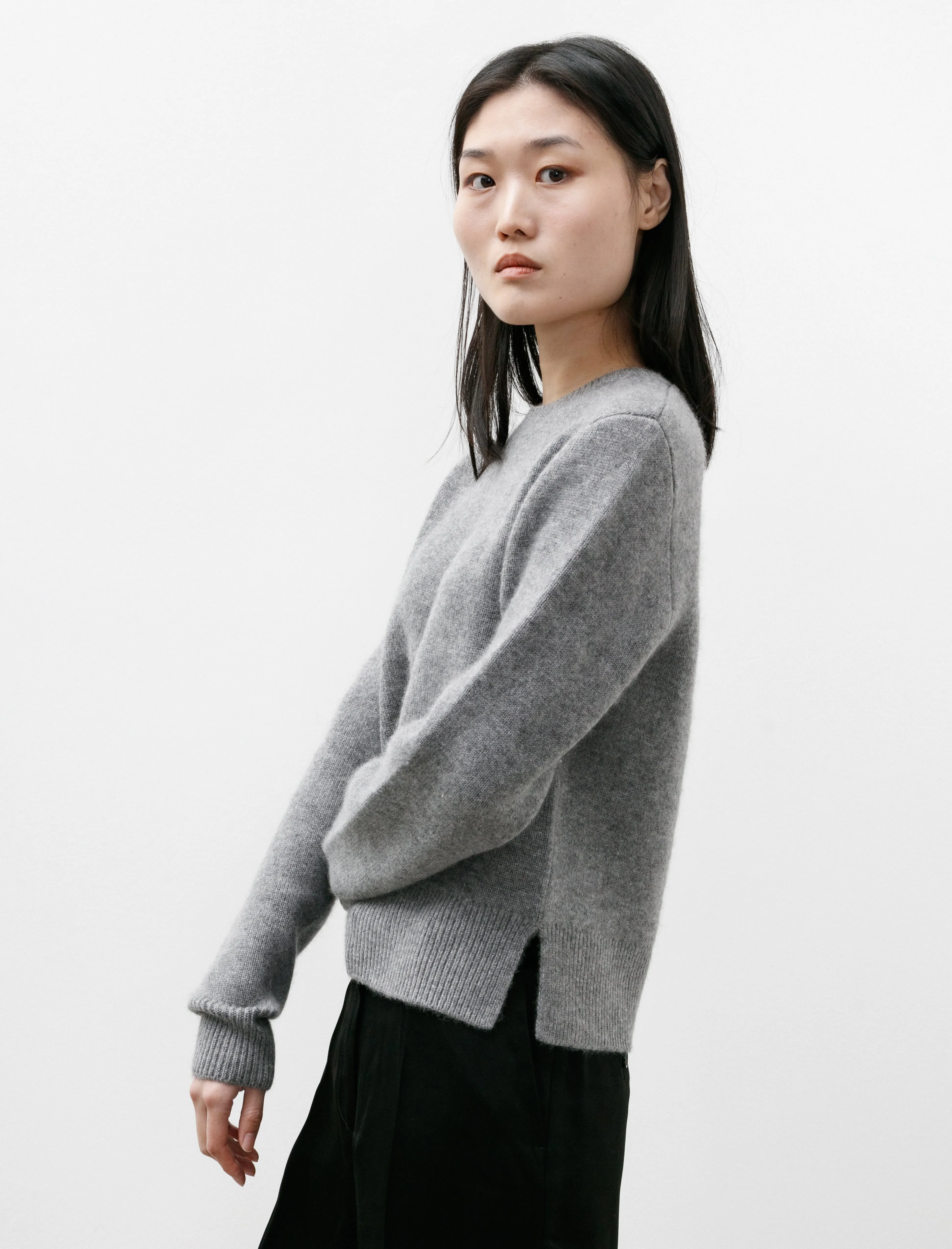 Cropped Crewneck Knit Grey Mélange sold by SHOP NEIGHBOR