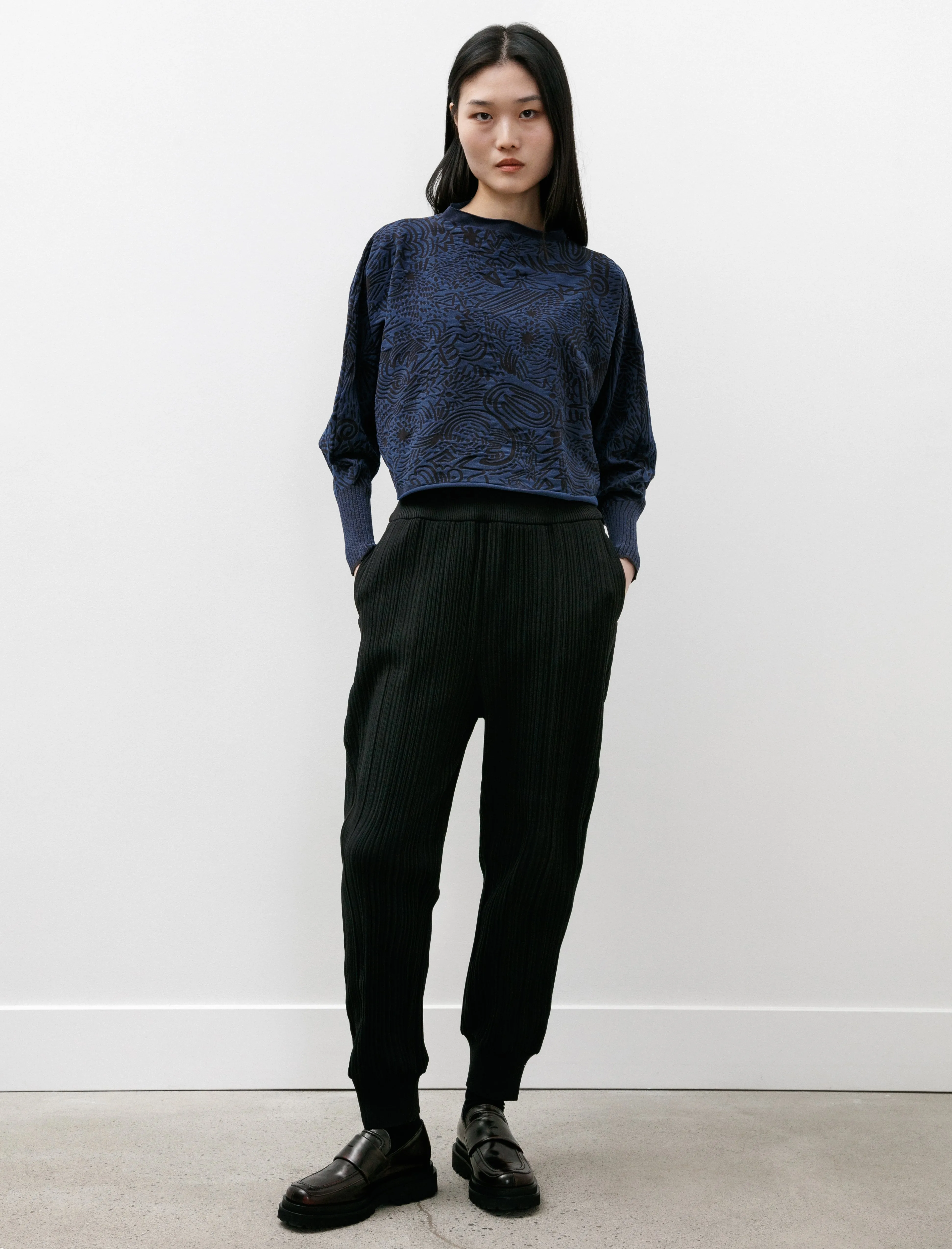 Crepe Knit Pants Black sold by SHOP NEIGHBOR