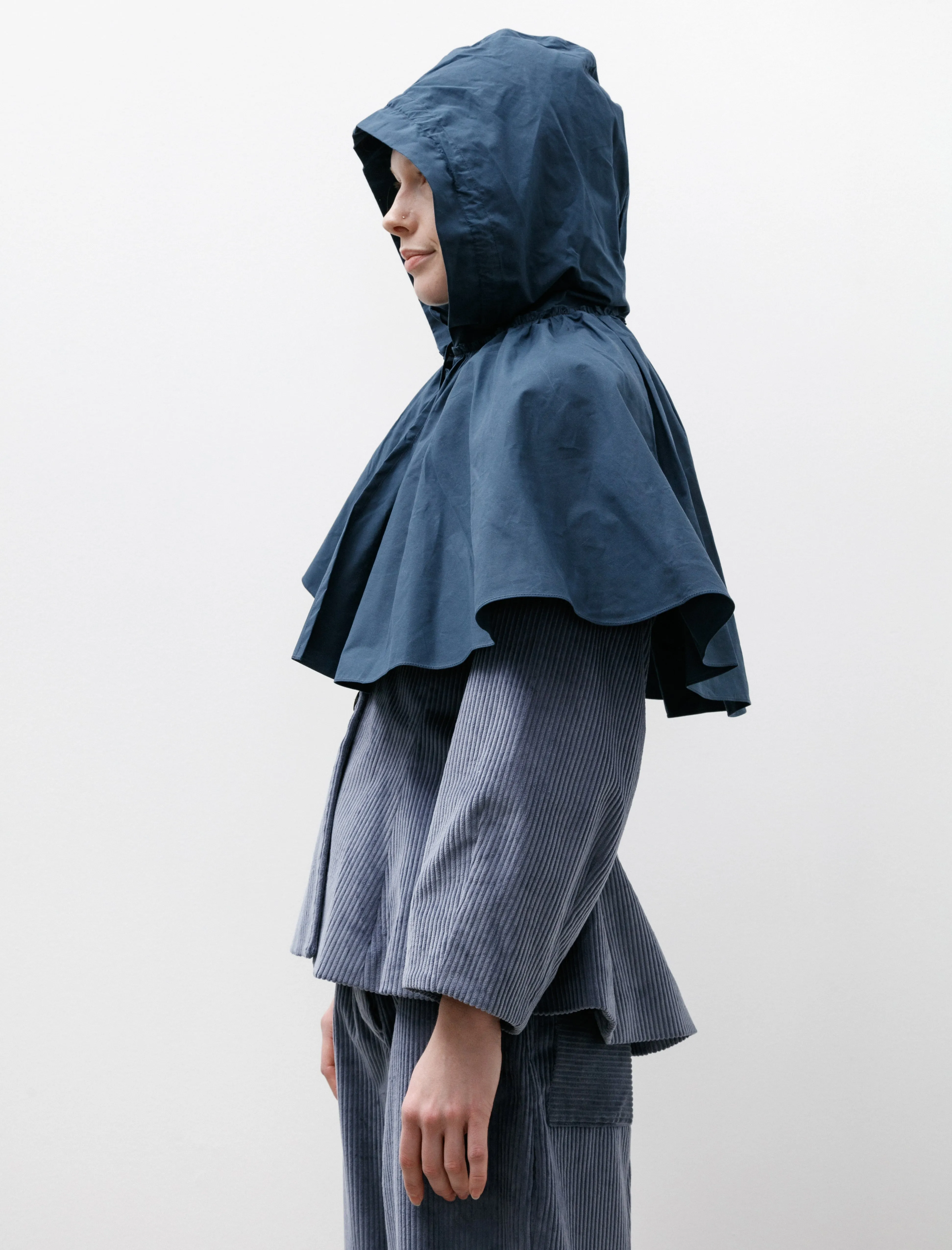 British Dry Waxed Oilskin Cape Hood Navy sold by SHOP NEIGHBOR product image thumbnail 4