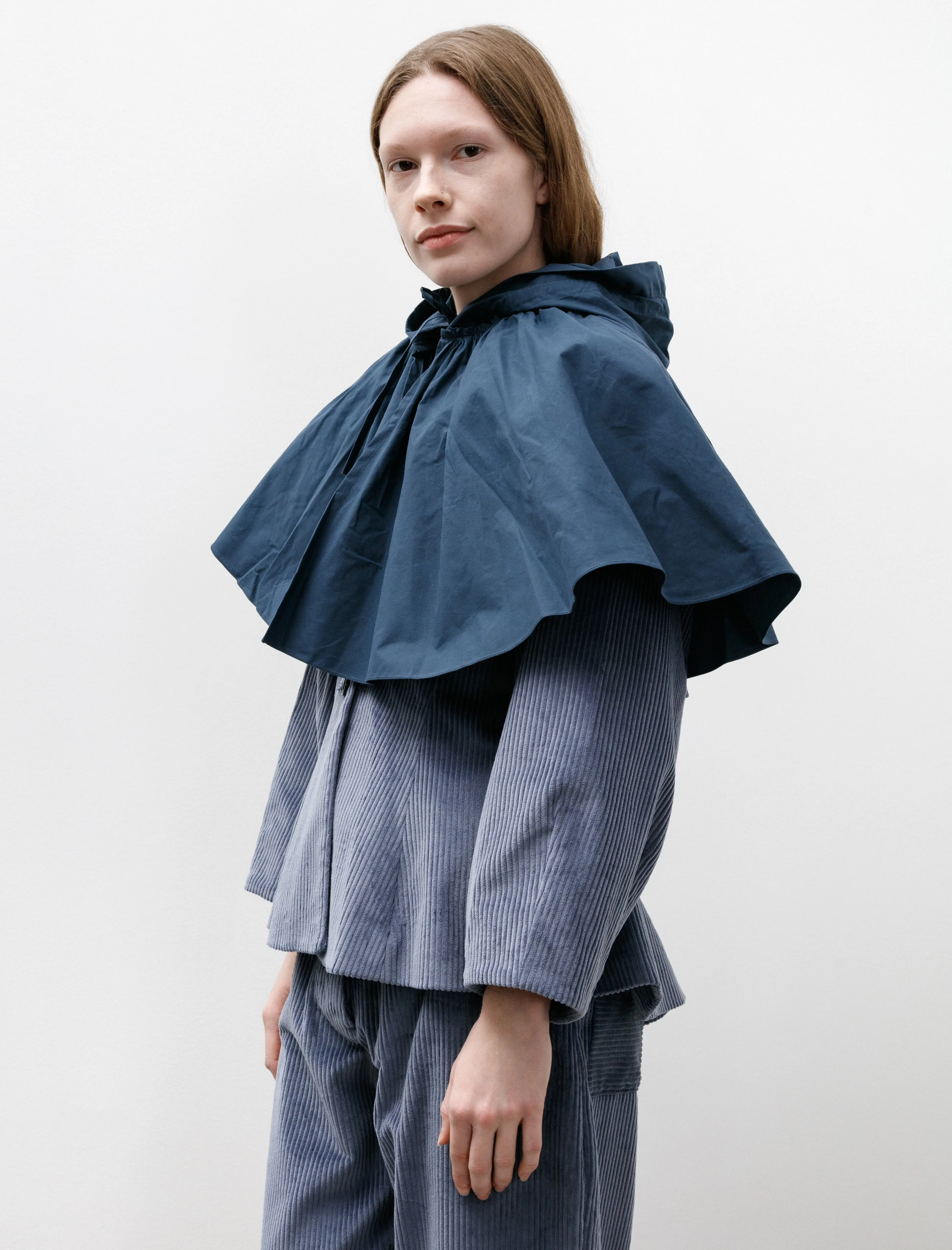 British Dry Waxed Oilskin Cape Hood Navy sold by SHOP NEIGHBOR product image thumbnail 2