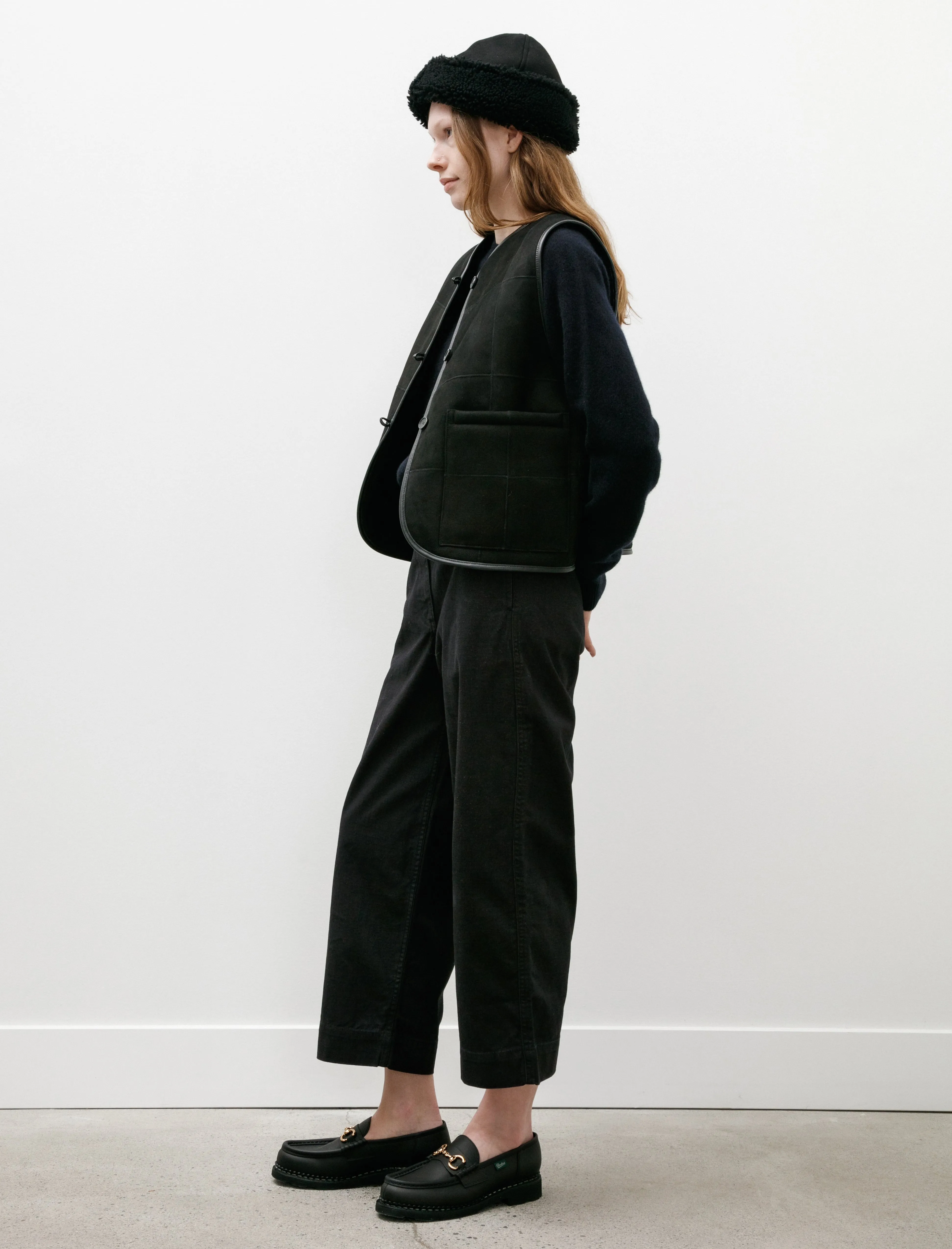 Suede Back Curly Hair Patchwork Ella Vest Black sold by SHOP NEIGHBOR product image thumbnail 4