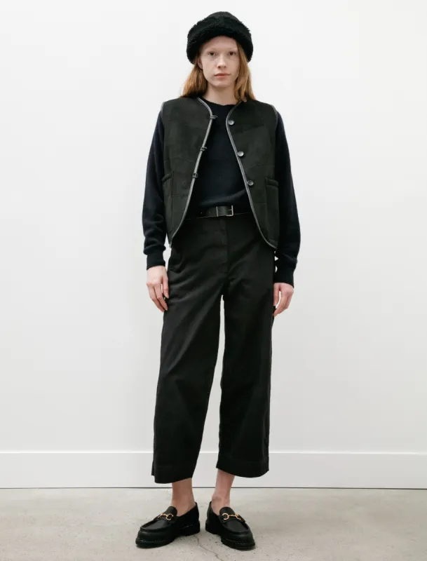 Suede Back Curly Hair Patchwork Ella Vest Black sold by SHOP NEIGHBOR