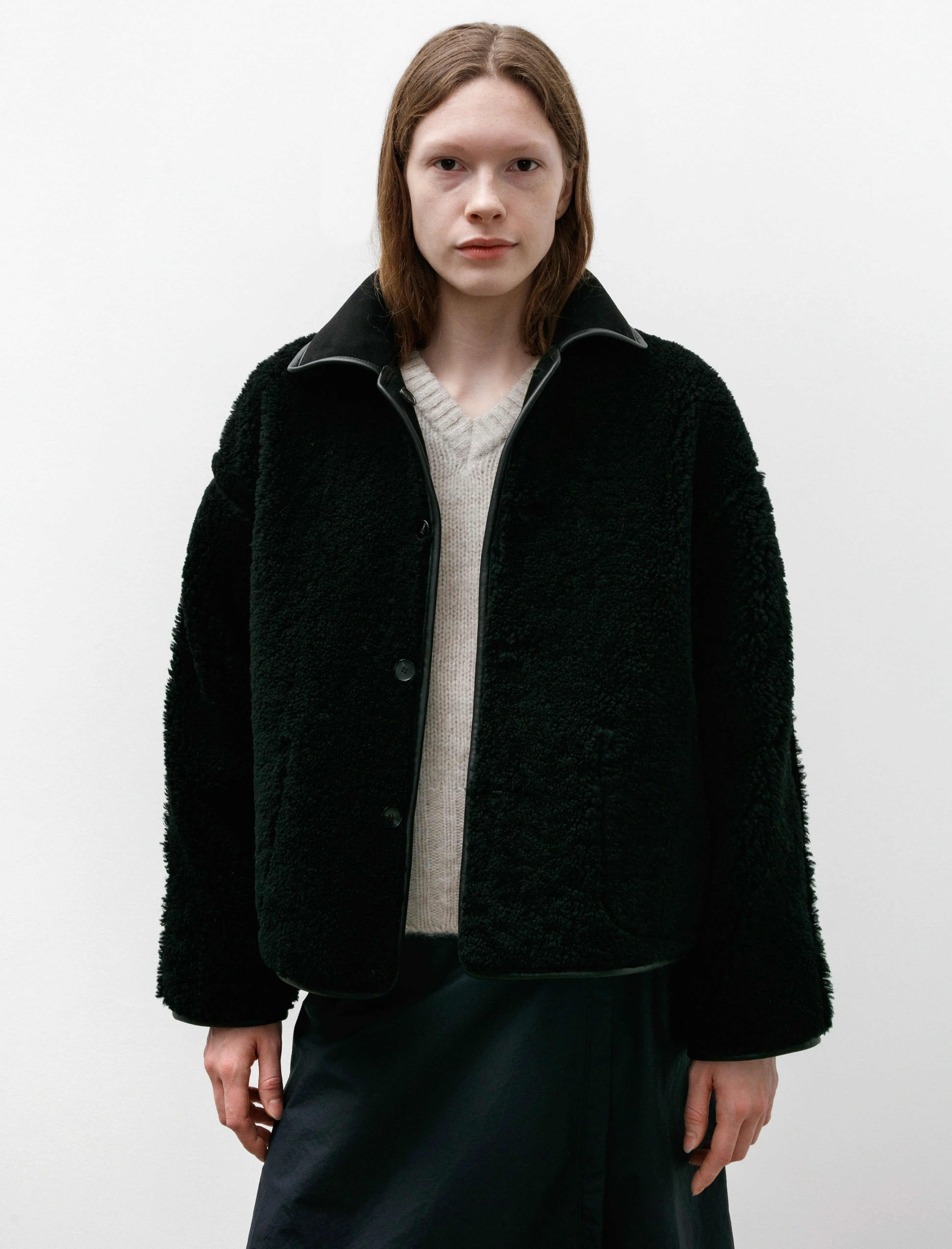 Suede Back Curly Hair Avis Jacket Black sold by SHOP NEIGHBOR product image thumbnail 5