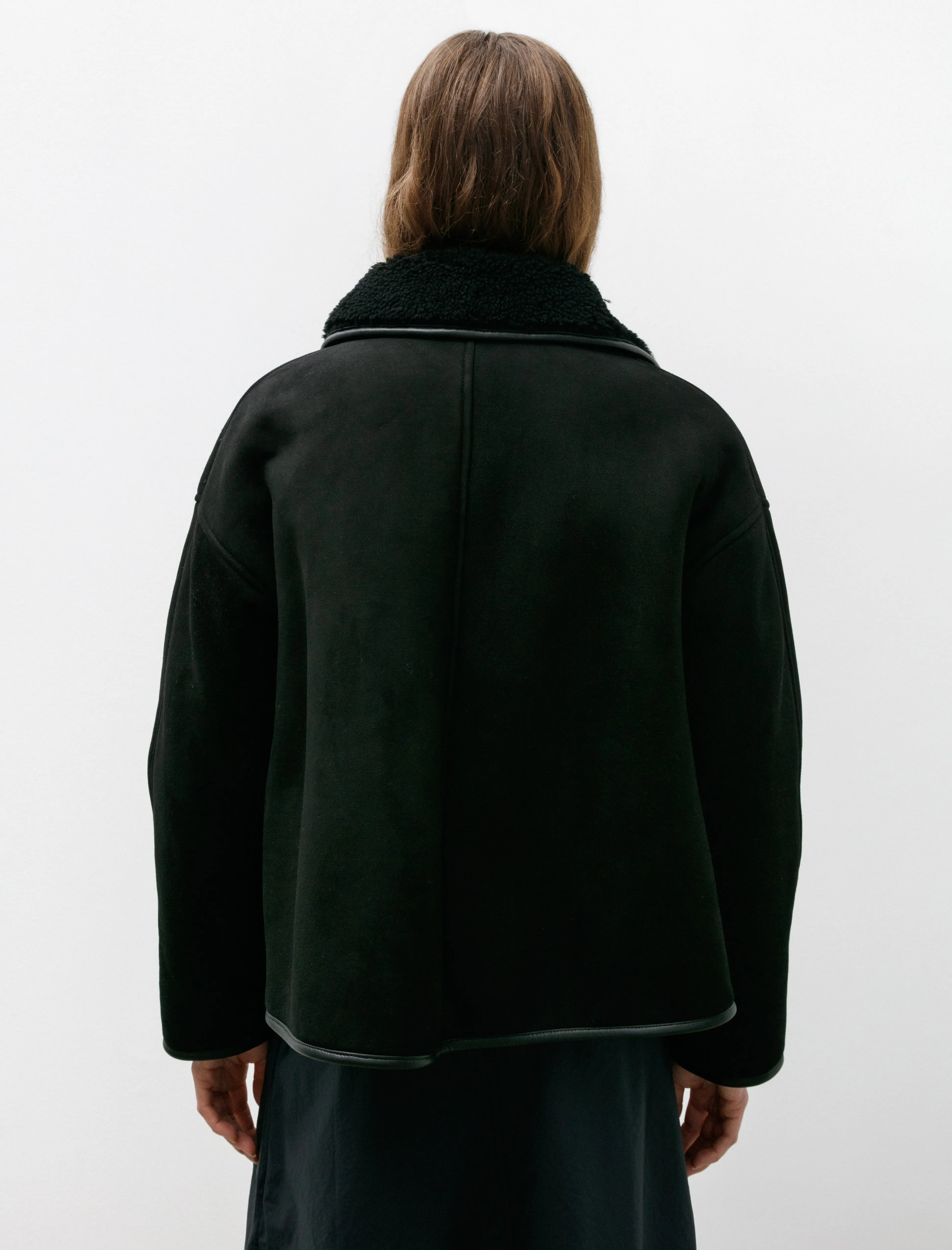 Suede Back Curly Hair Avis Jacket Black sold by SHOP NEIGHBOR product image thumbnail 3