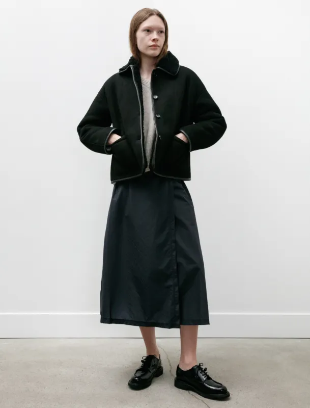 Suede Back Curly Hair Avis Jacket Black made by SHOP NEIGHBOR