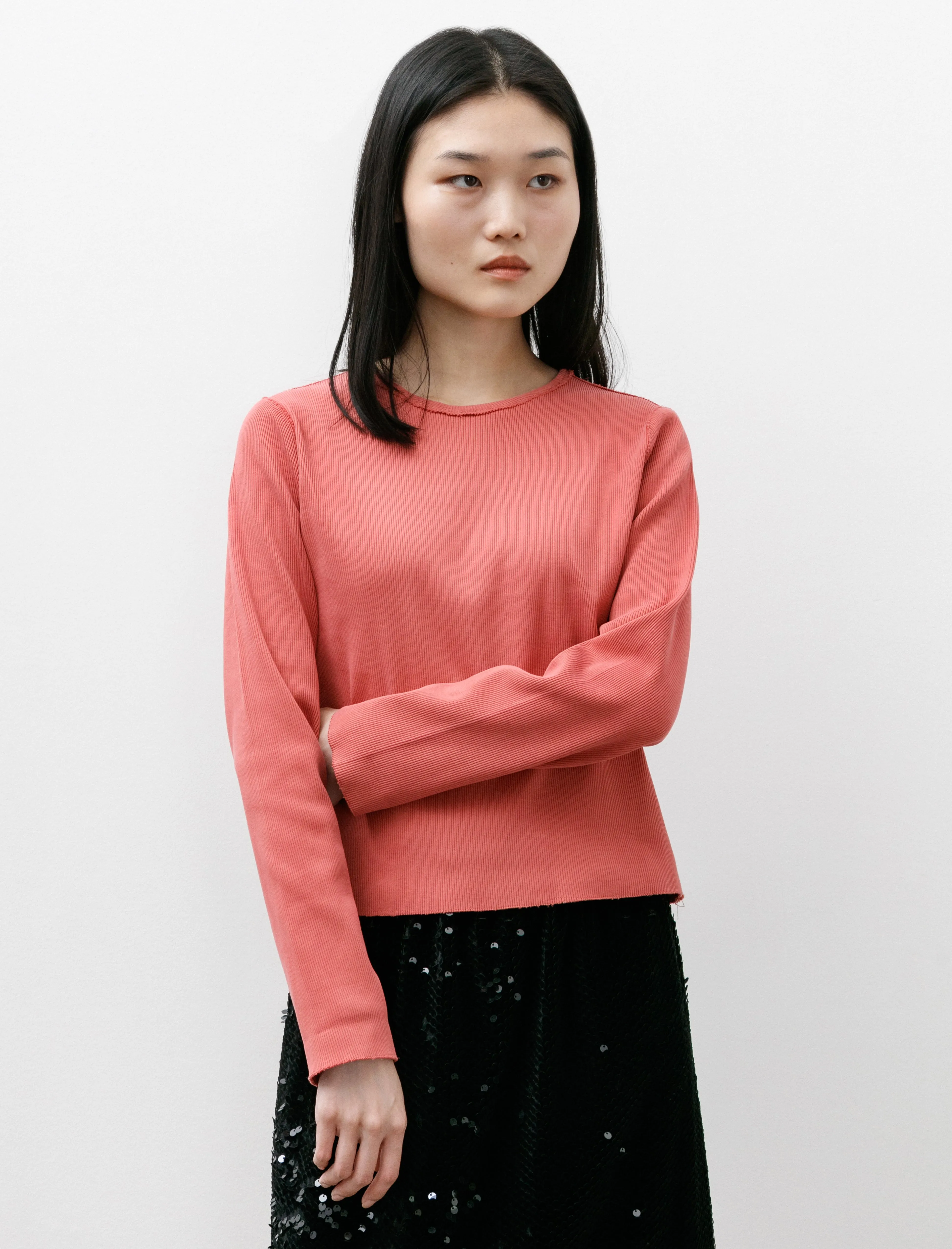 Fitted Rib T-Shirt LS Coral sold by SHOP NEIGHBOR