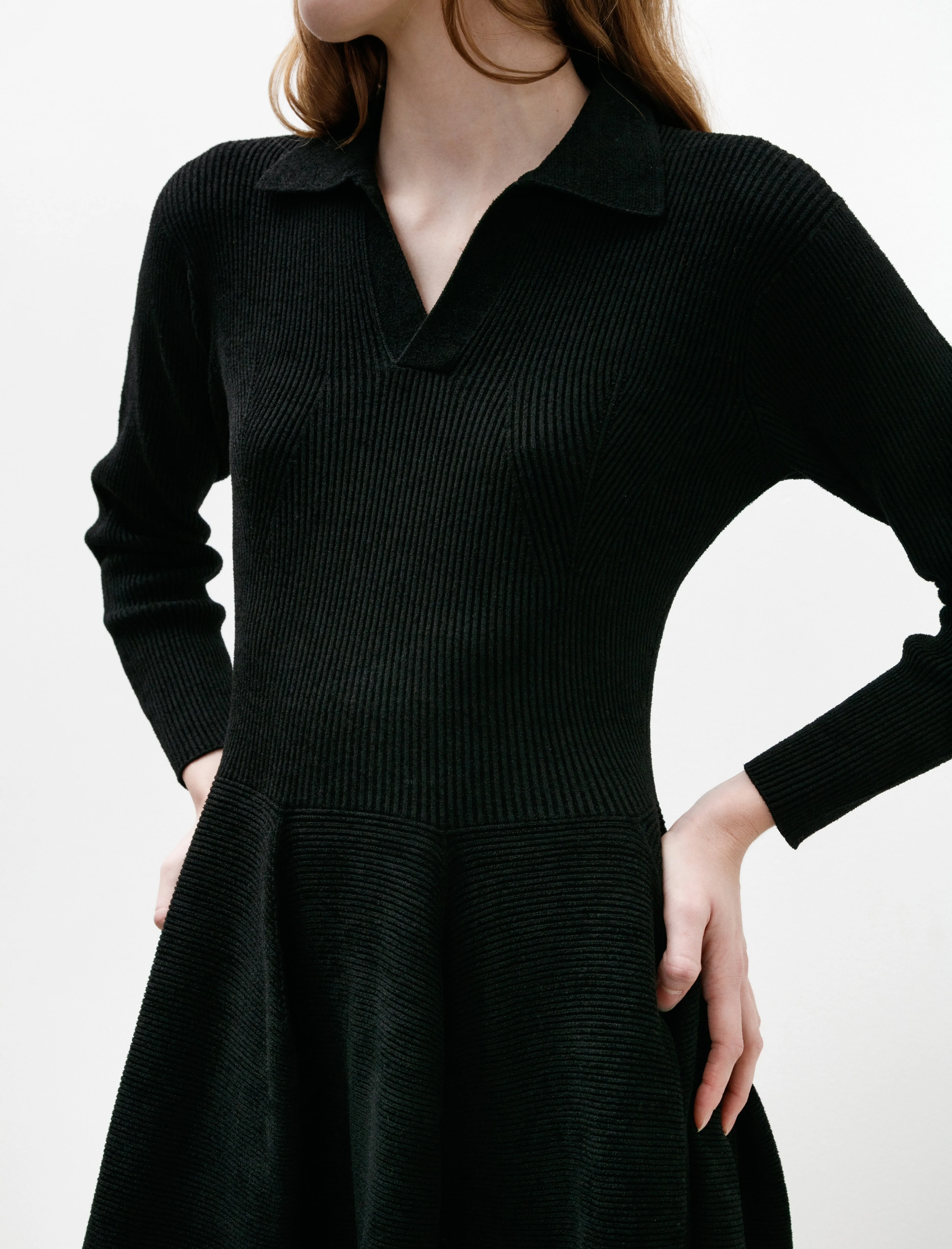 Pottery Velvet Long Sleeve Polo Dress Black sold by SHOP NEIGHBOR product image thumbnail 4