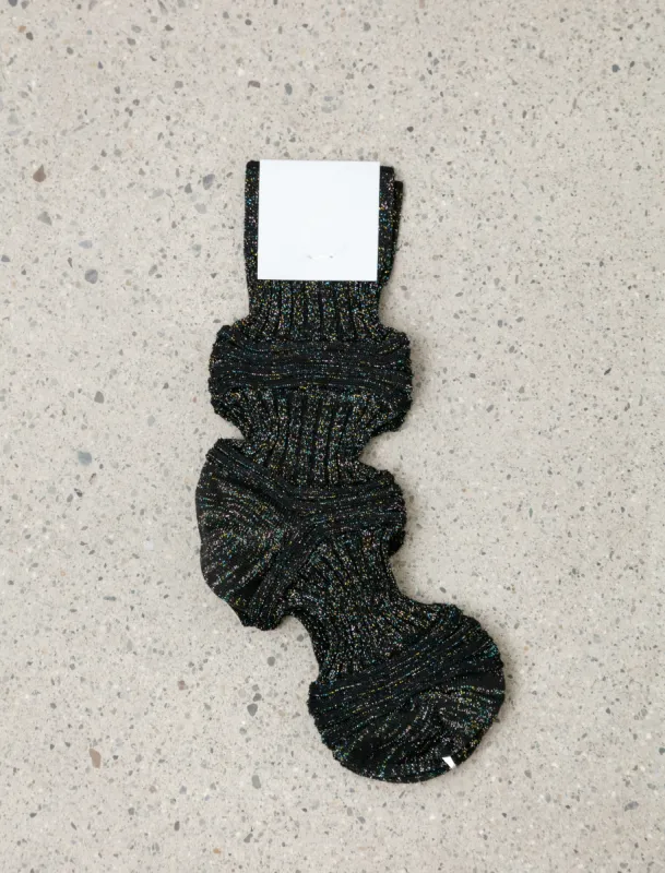 Garter Rib Socks Black Glitter sold by SHOP NEIGHBOR