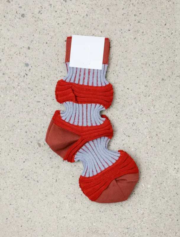 Garter Rib Socks Red Stripe sold by SHOP NEIGHBOR
