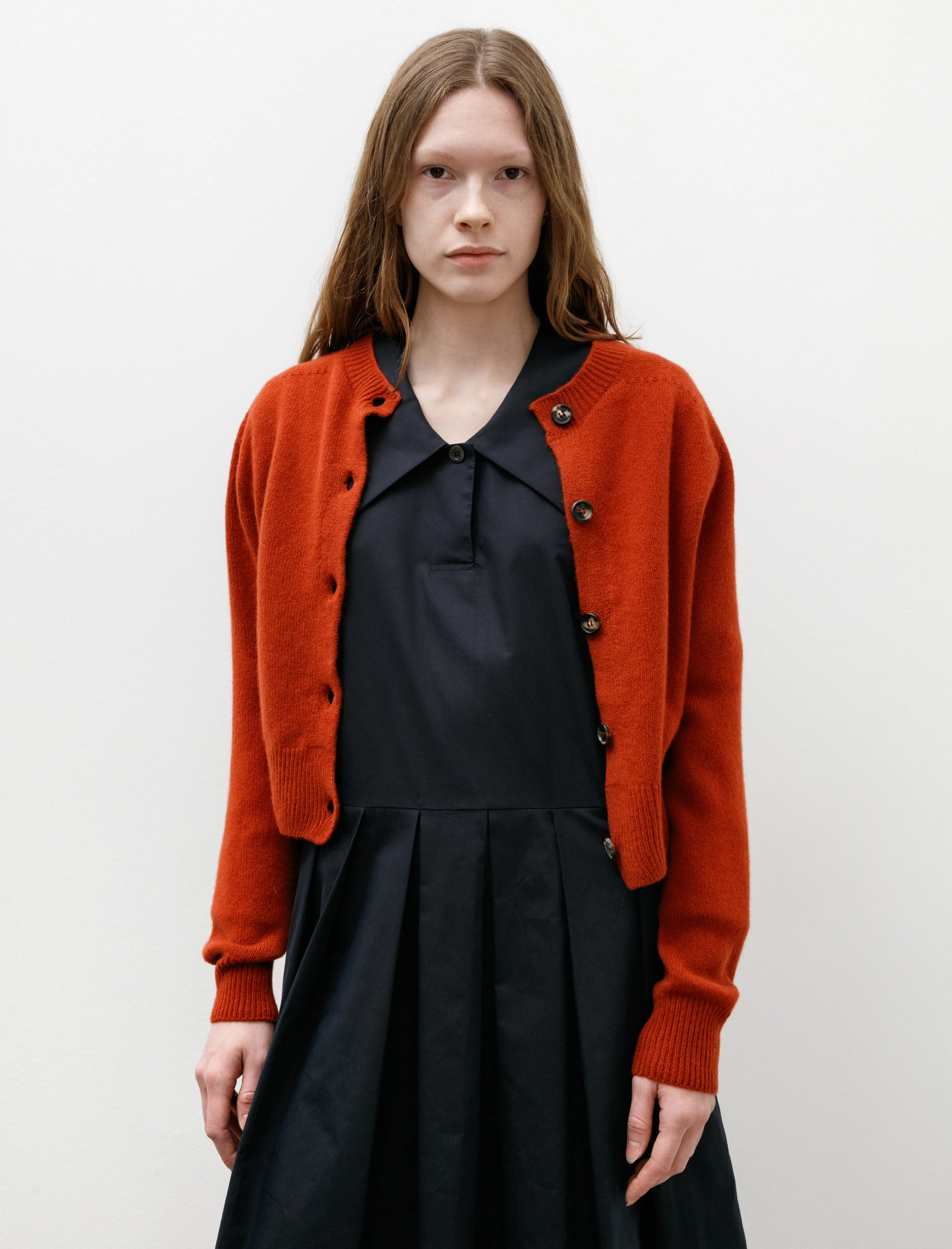 Small Crewneck Cardigan Merino Cashmere Carmine sold by SHOP NEIGHBOR product image thumbnail 2