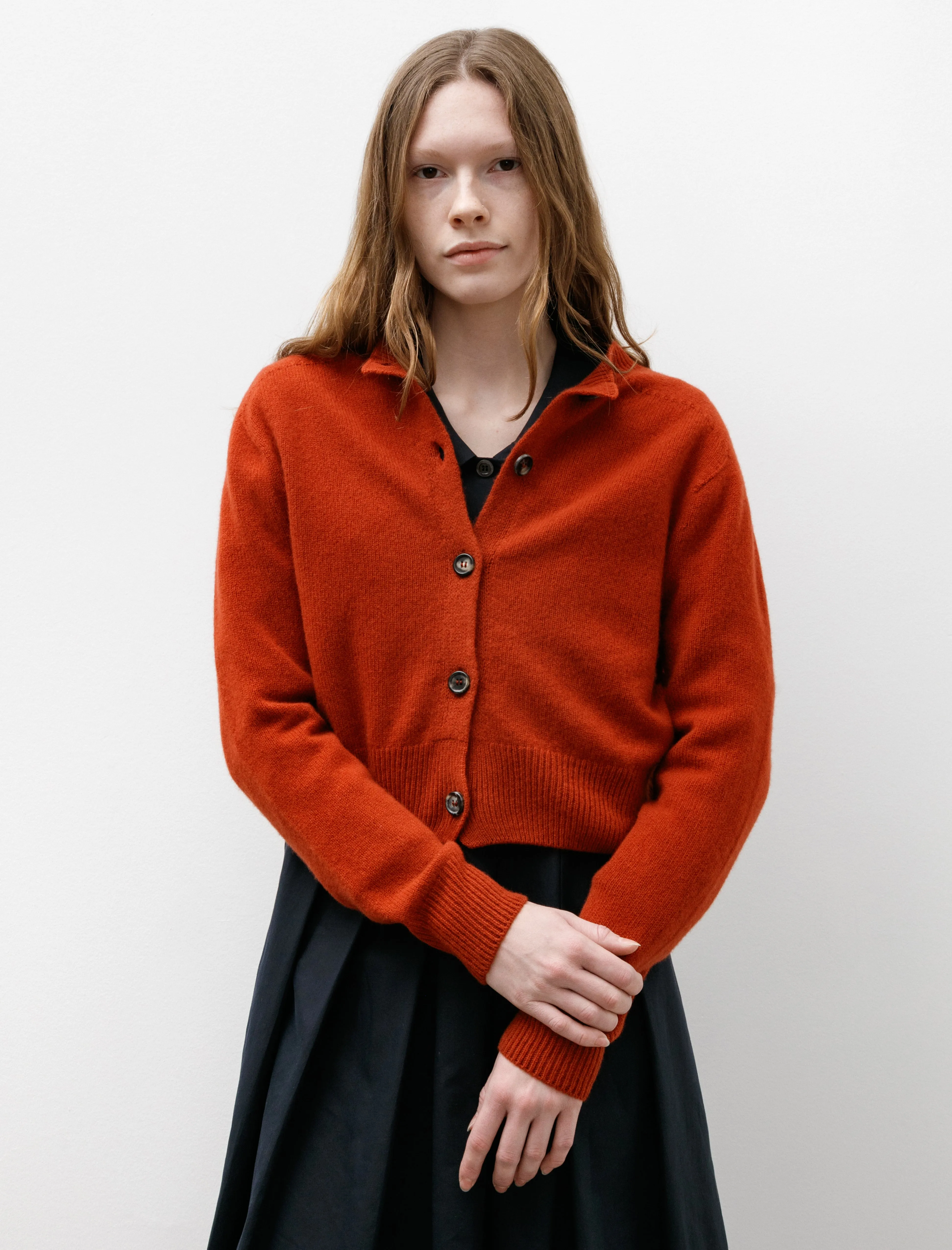 Small Crewneck Cardigan Merino Cashmere Carmine sold by SHOP NEIGHBOR product image thumbnail 3