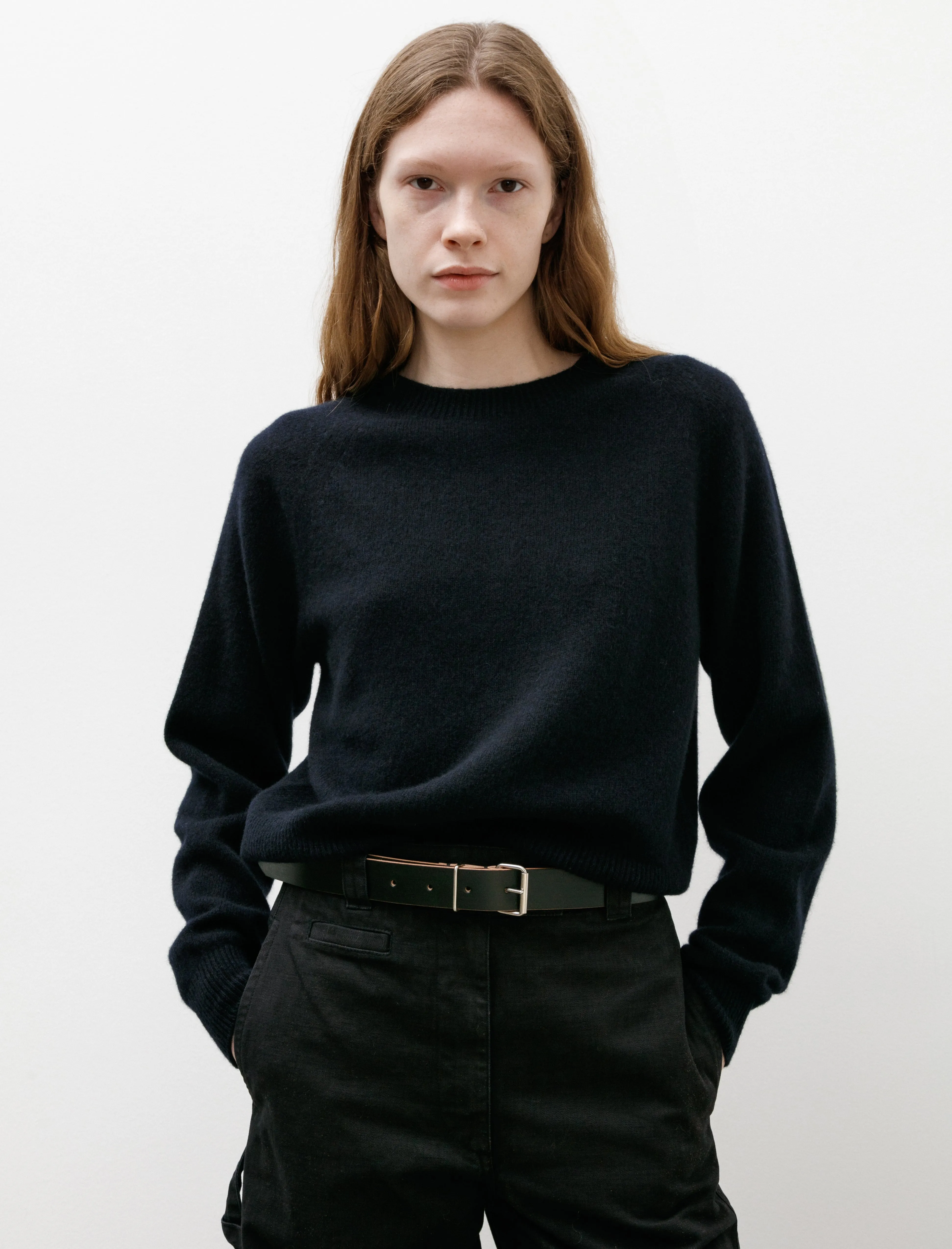 Short Classic Crewneck Cashmere Twist Dark Navy sold by SHOP NEIGHBOR
