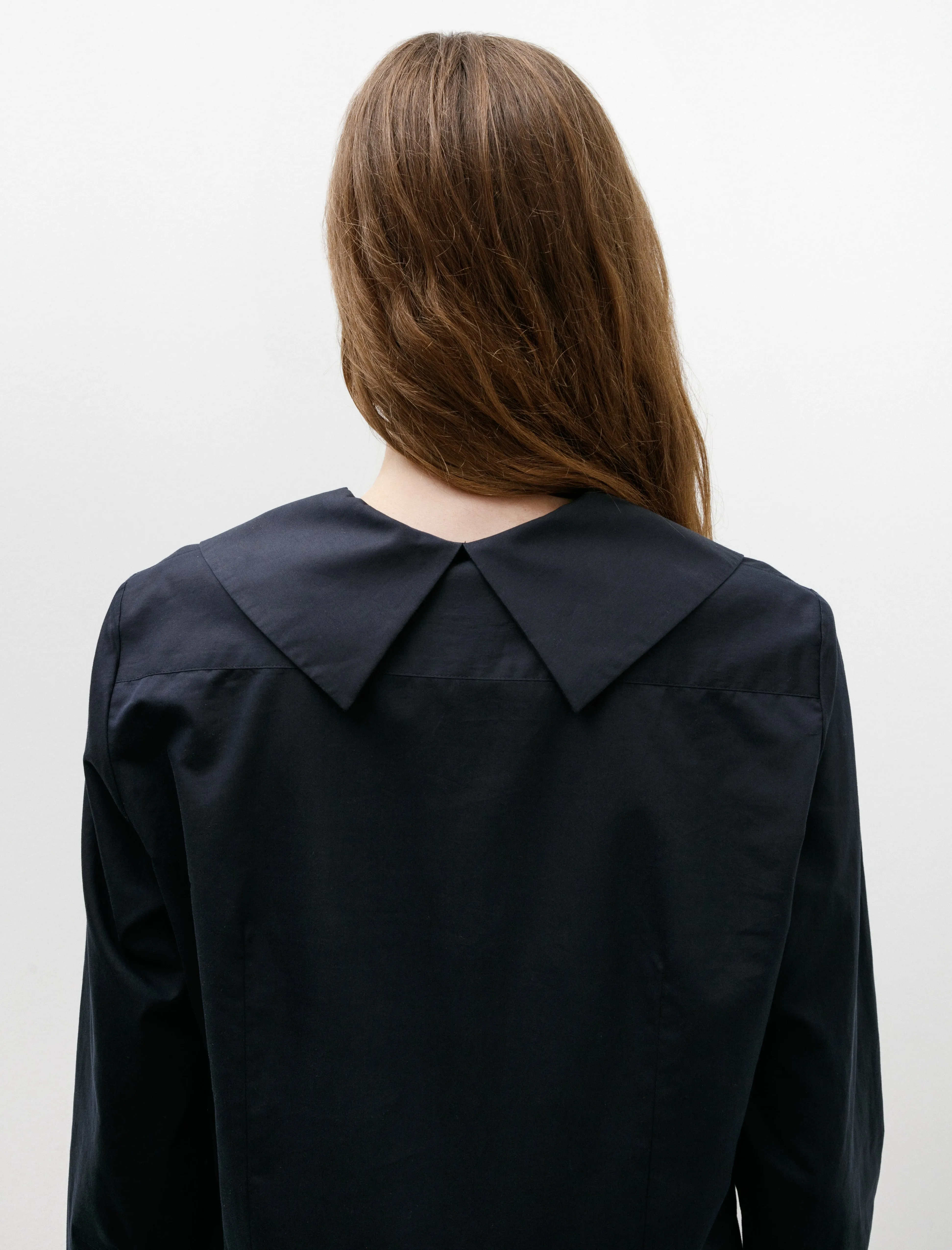 Big Collar Dress Soft Cotton Silk Navy sold by SHOP NEIGHBOR product image thumbnail 4