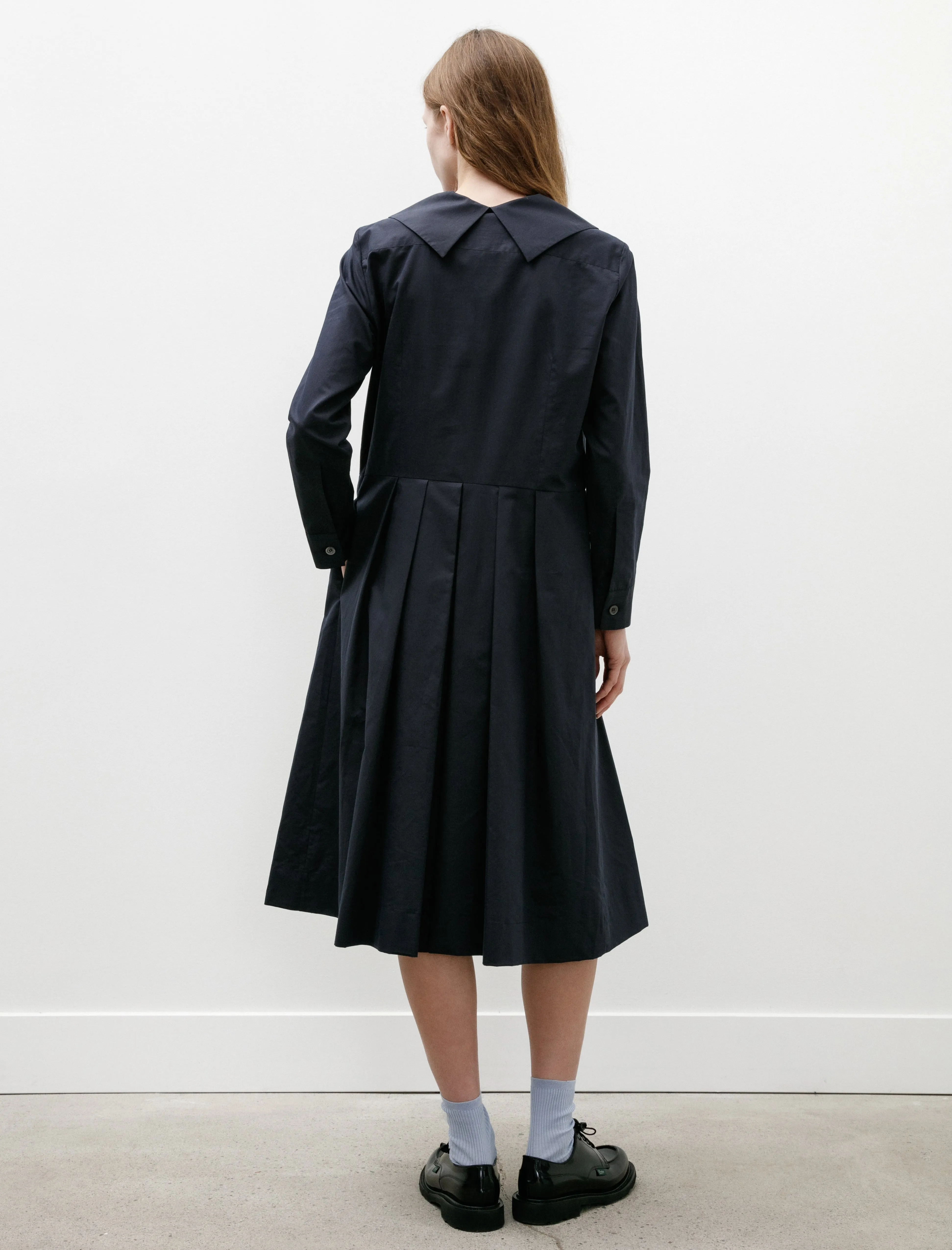 Big Collar Dress Soft Cotton Silk Navy sold by SHOP NEIGHBOR product image thumbnail 3