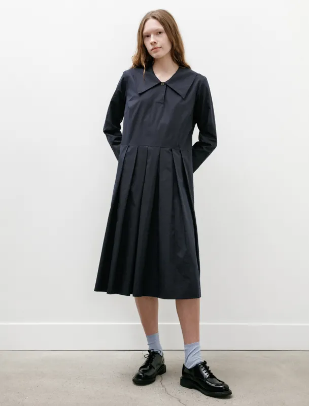 Big Collar Dress Soft Cotton Silk Navy sold by SHOP NEIGHBOR