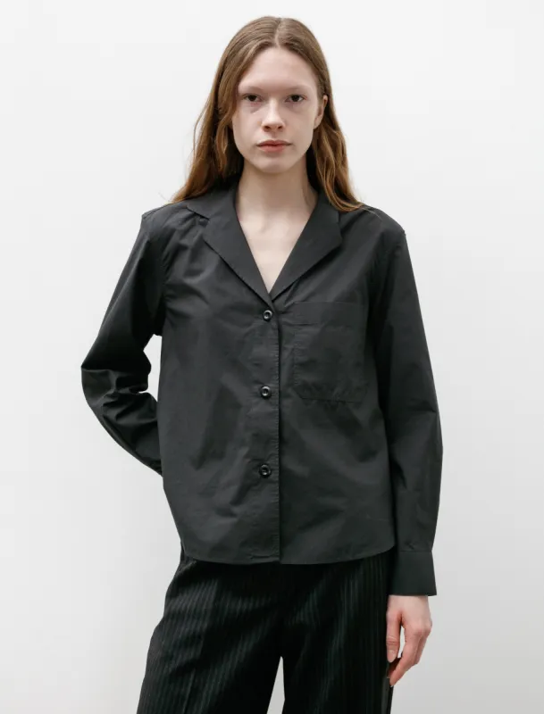 MHL Open Collar Shirt Cotton Lyocell Asphalt made by SHOP NEIGHBOR