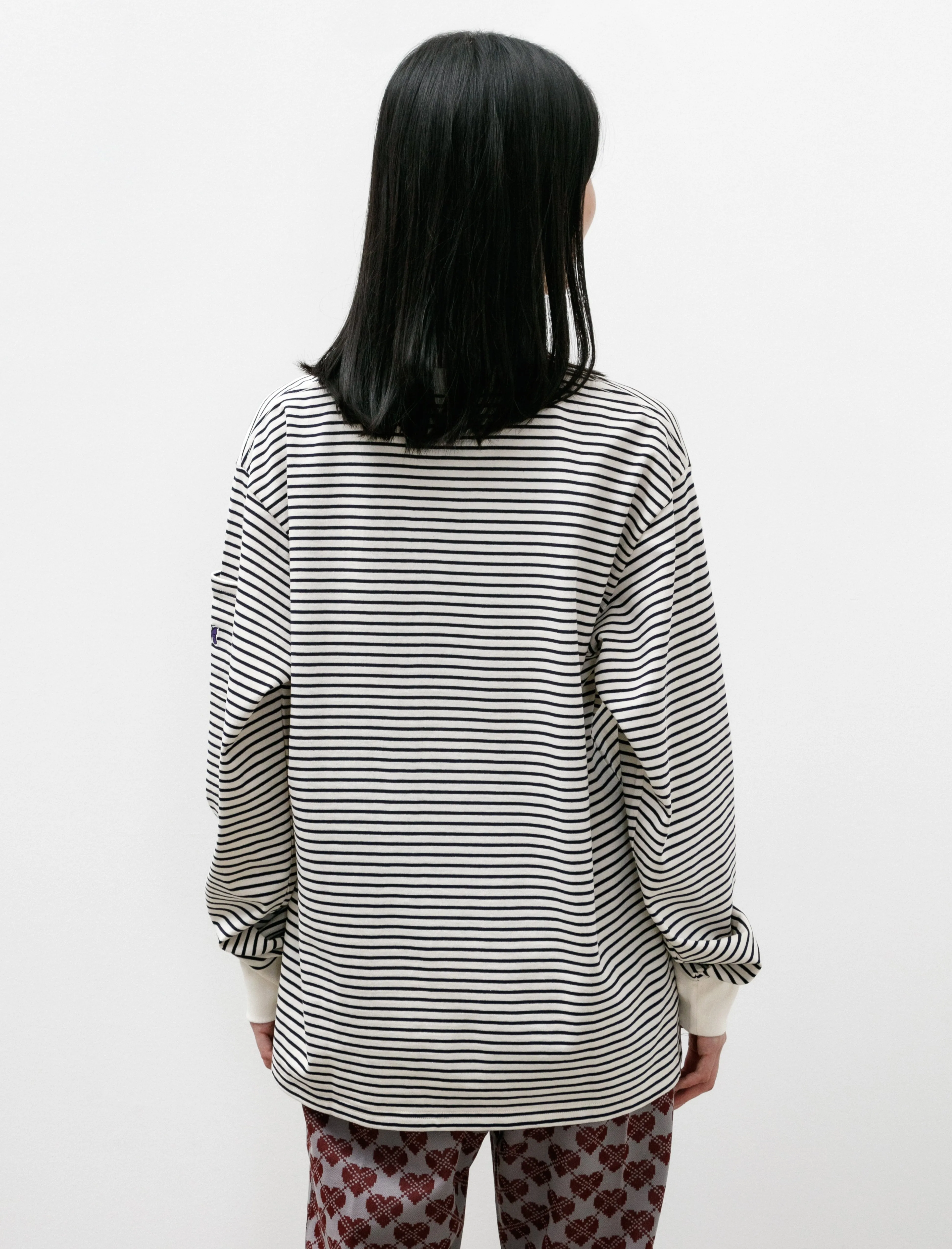 LS Crewneck Tee Cotton Stripe Jersey White/Navy sold by SHOP NEIGHBOR product image thumbnail 4