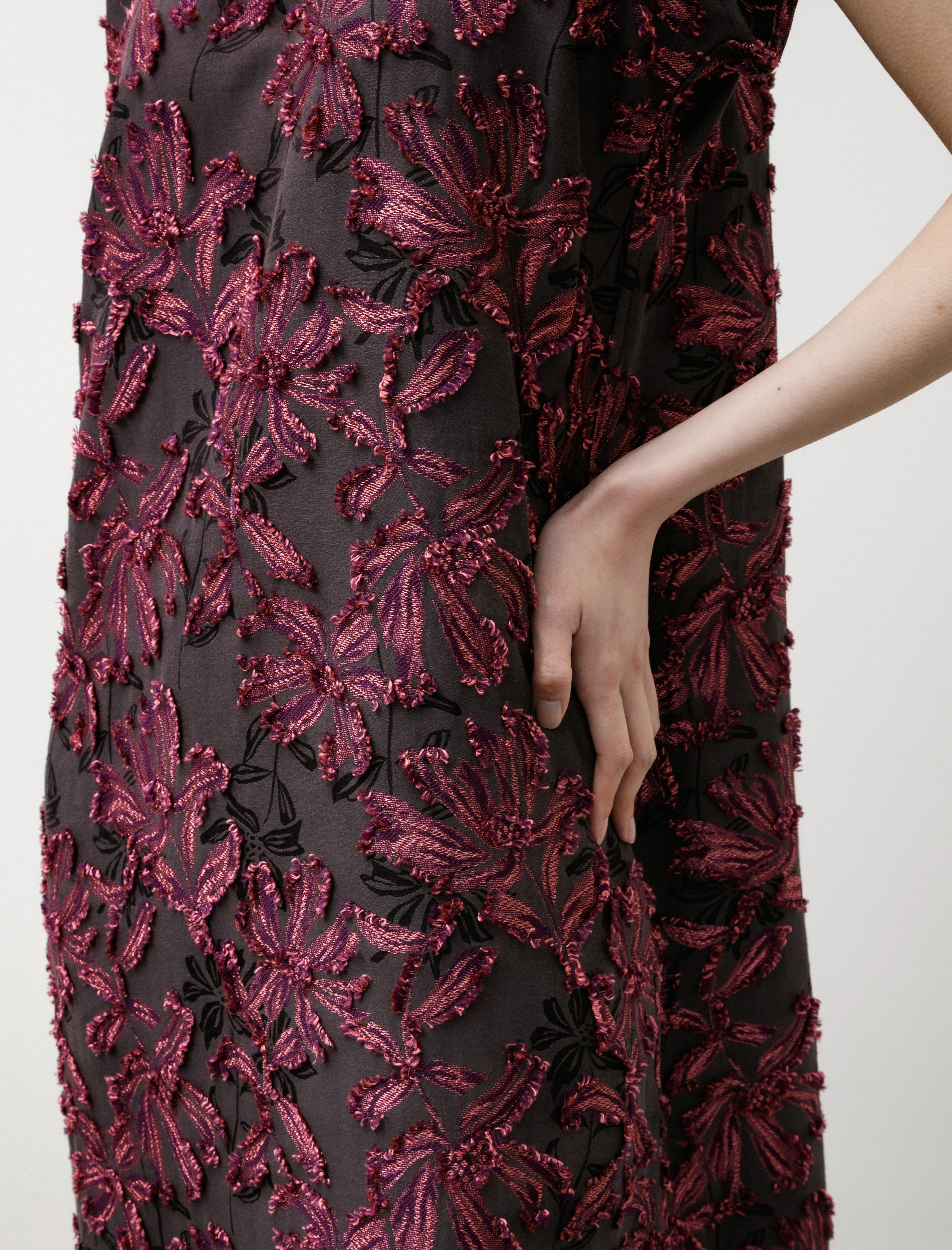 French Sleeve Dress Fil Coupé Black/Silver sold by SHOP NEIGHBOR product image thumbnail 3