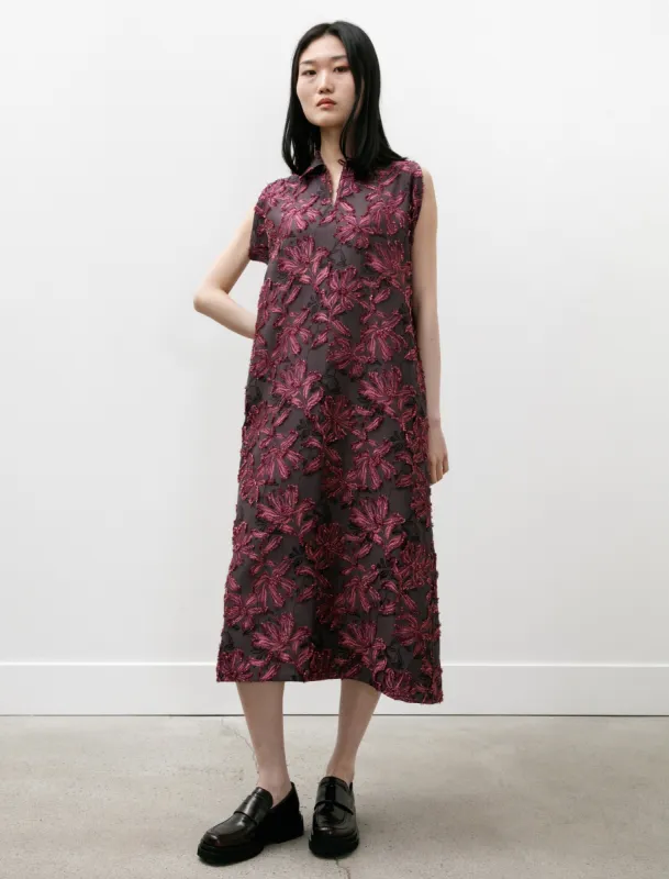 French Sleeve Dress Fil Coupé Black/Silver made by Needles Womens