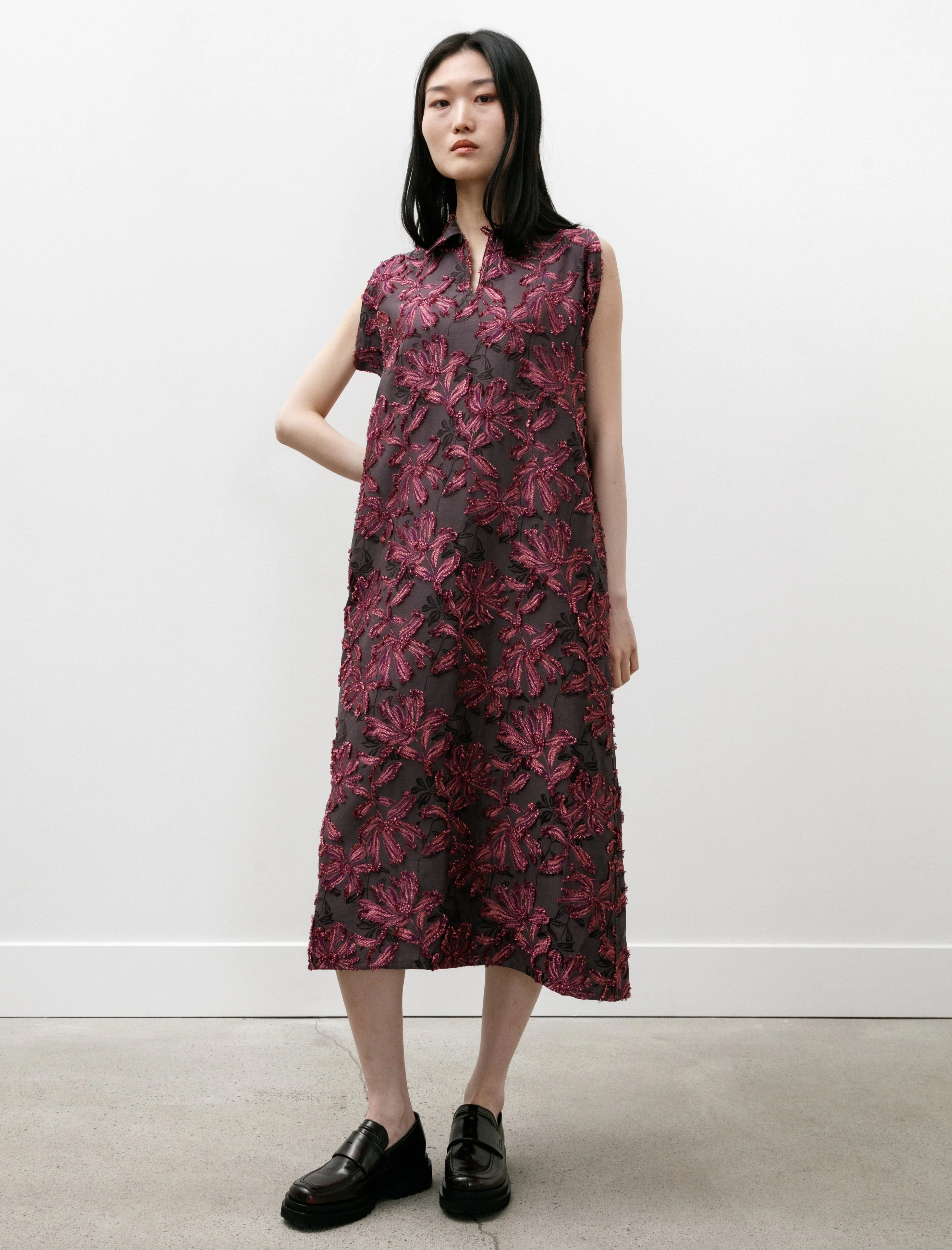 French Sleeve Dress Fil Coupé Black/Silver sold by SHOP NEIGHBOR