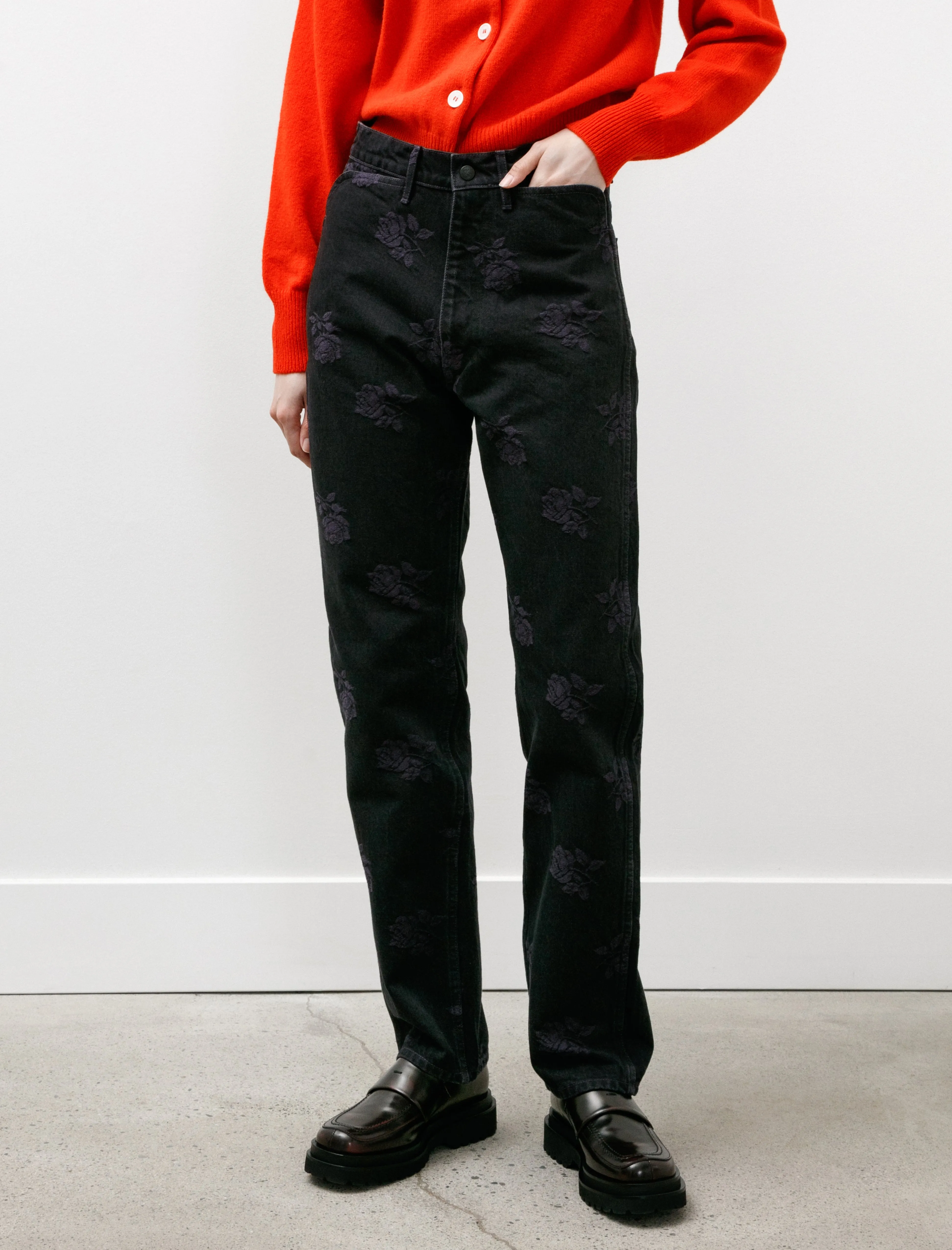 Straight Jean Black Purple Roses sold by SHOP NEIGHBOR product image thumbnail 2