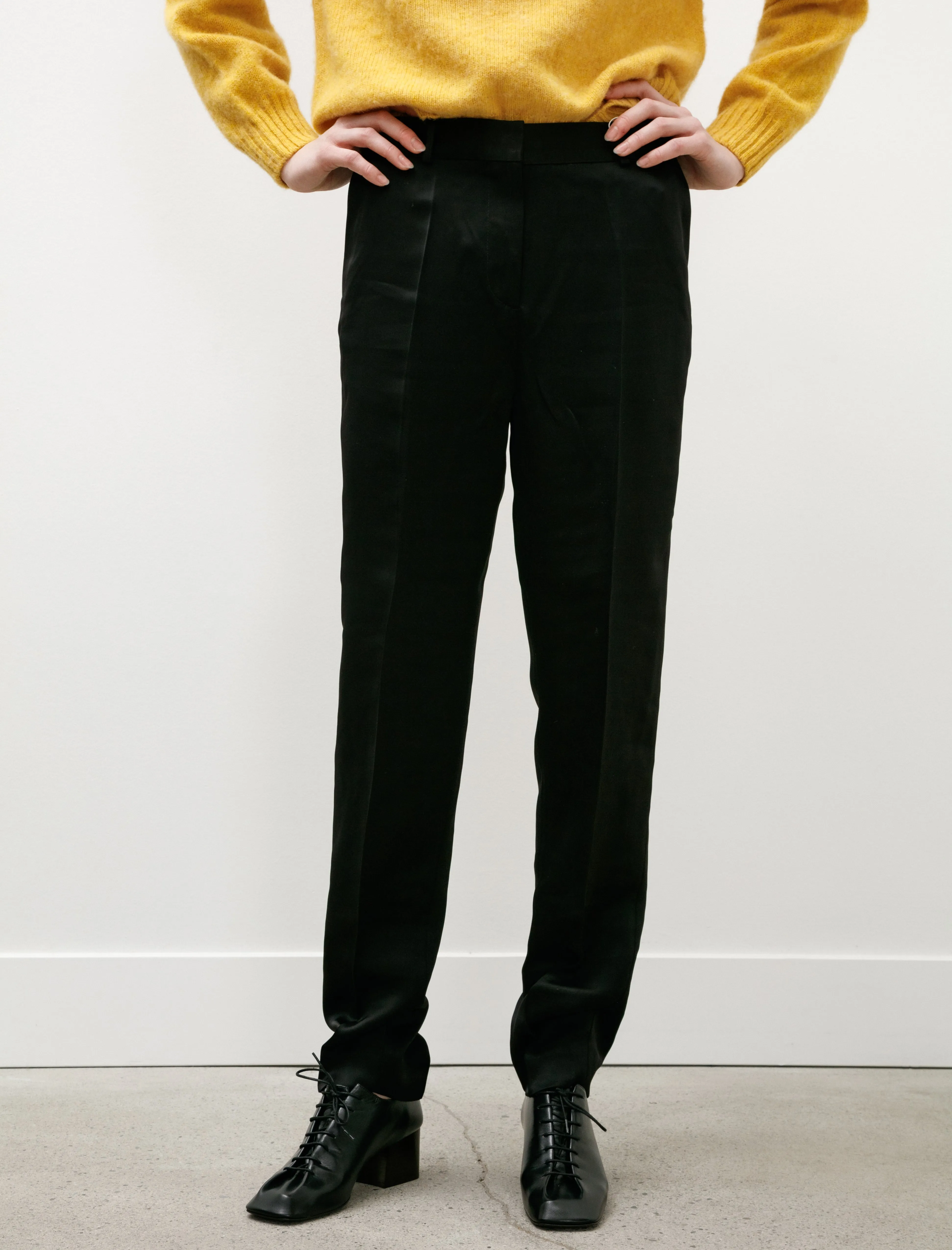 Low Waist Satin Trousers Black sold by SHOP NEIGHBOR product image thumbnail 2