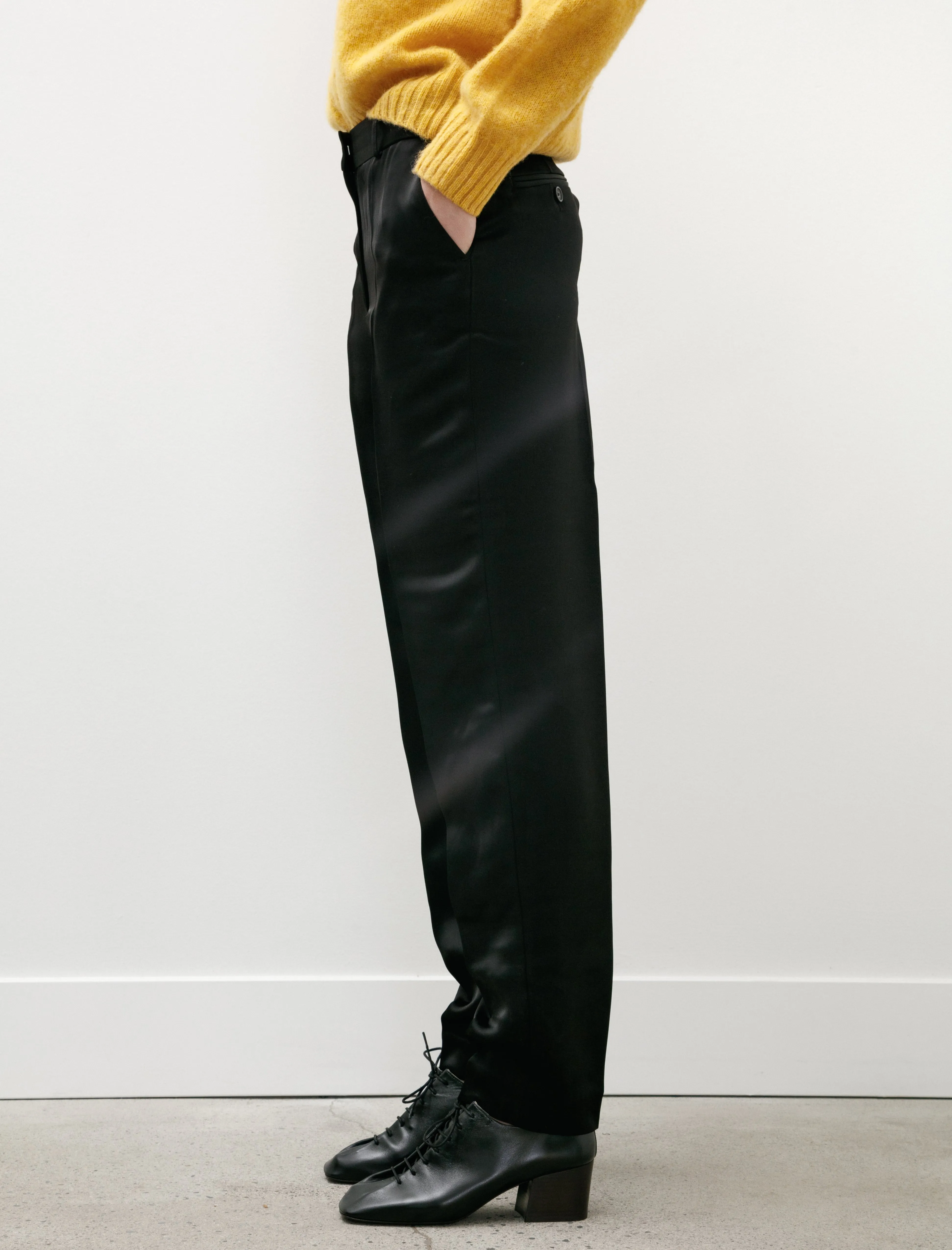 Low Waist Satin Trousers Black sold by SHOP NEIGHBOR product image thumbnail 5