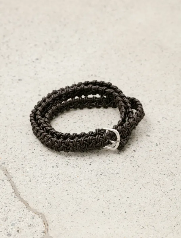 Braided Leather Belt Chocolate Brown made by SHOP NEIGHBOR