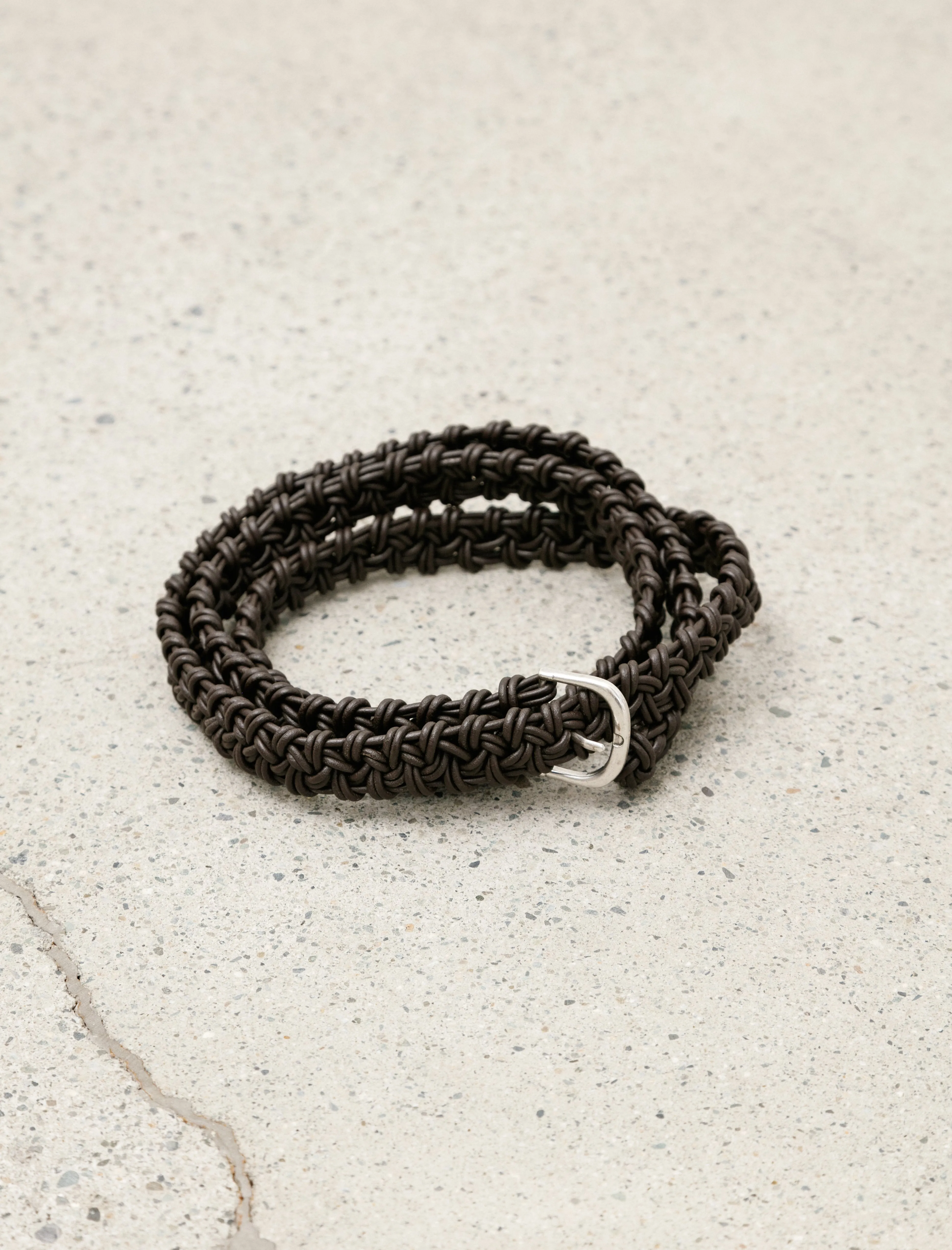 Braided Leather Belt Chocolate Brown sold by SHOP NEIGHBOR
