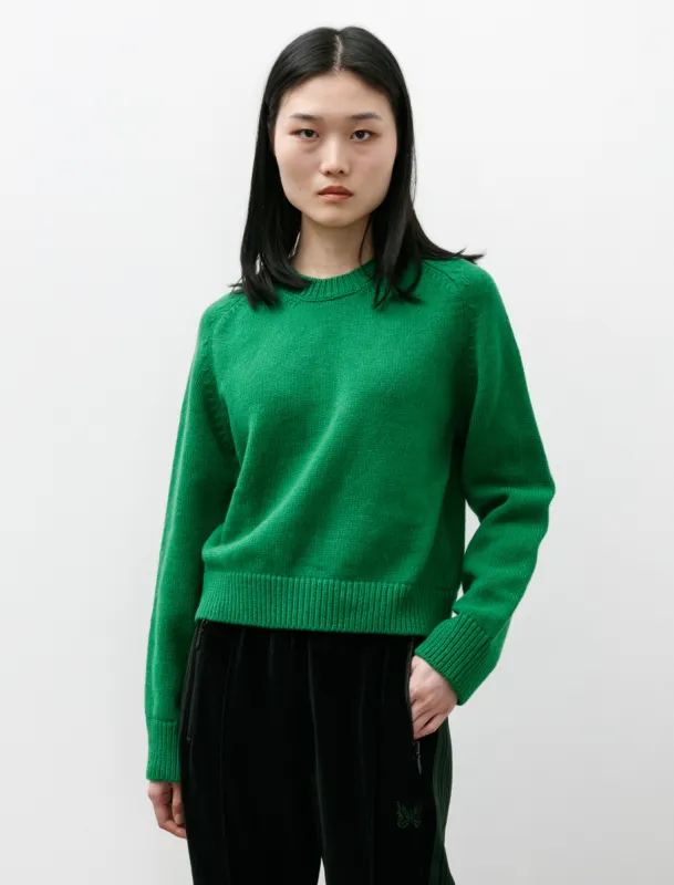 Plain Saddle Shoulder Crewneck Pagoda Green sold by SHOP NEIGHBOR