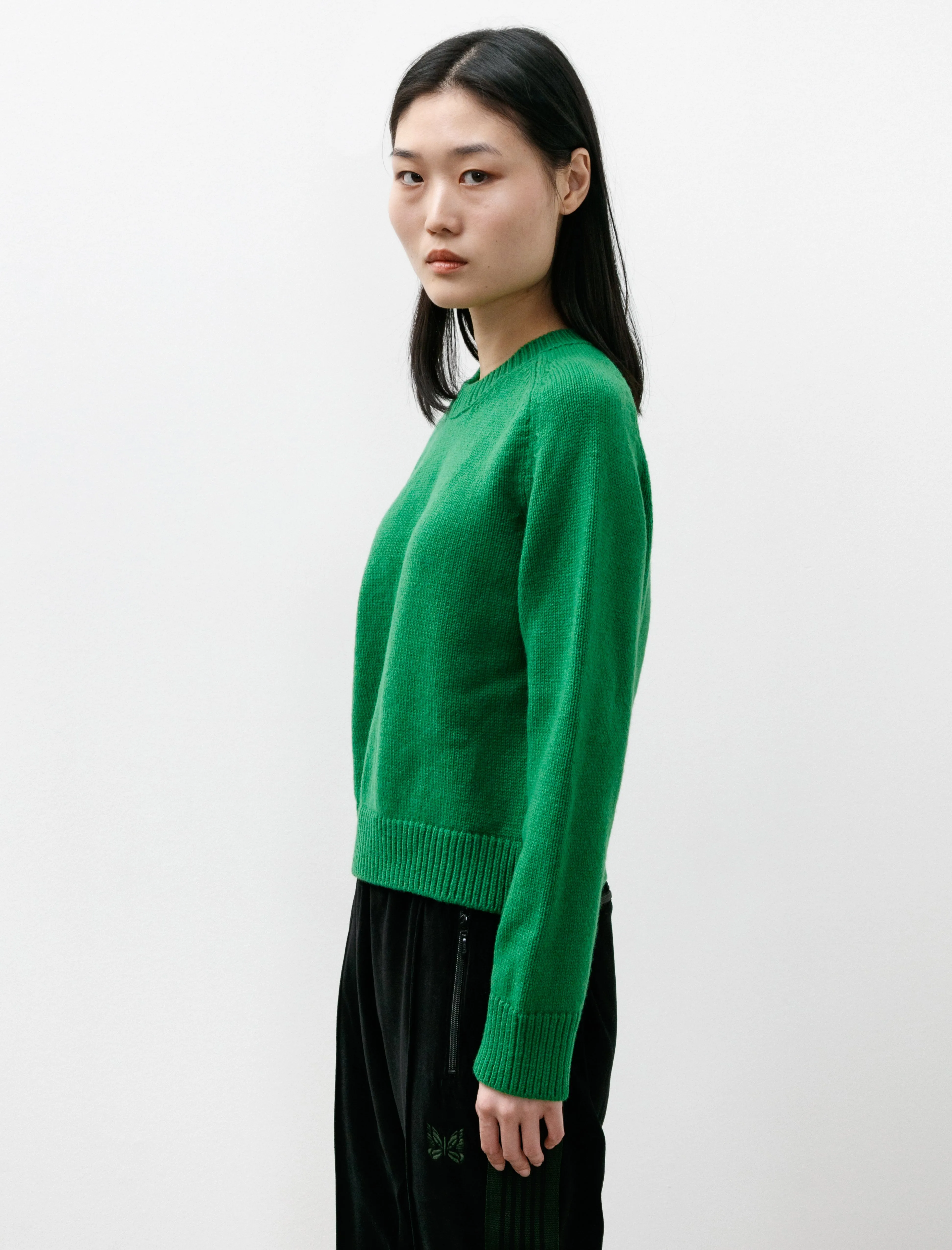 Plain Saddle Shoulder Crewneck Pagoda Green sold by SHOP NEIGHBOR product image thumbnail 3