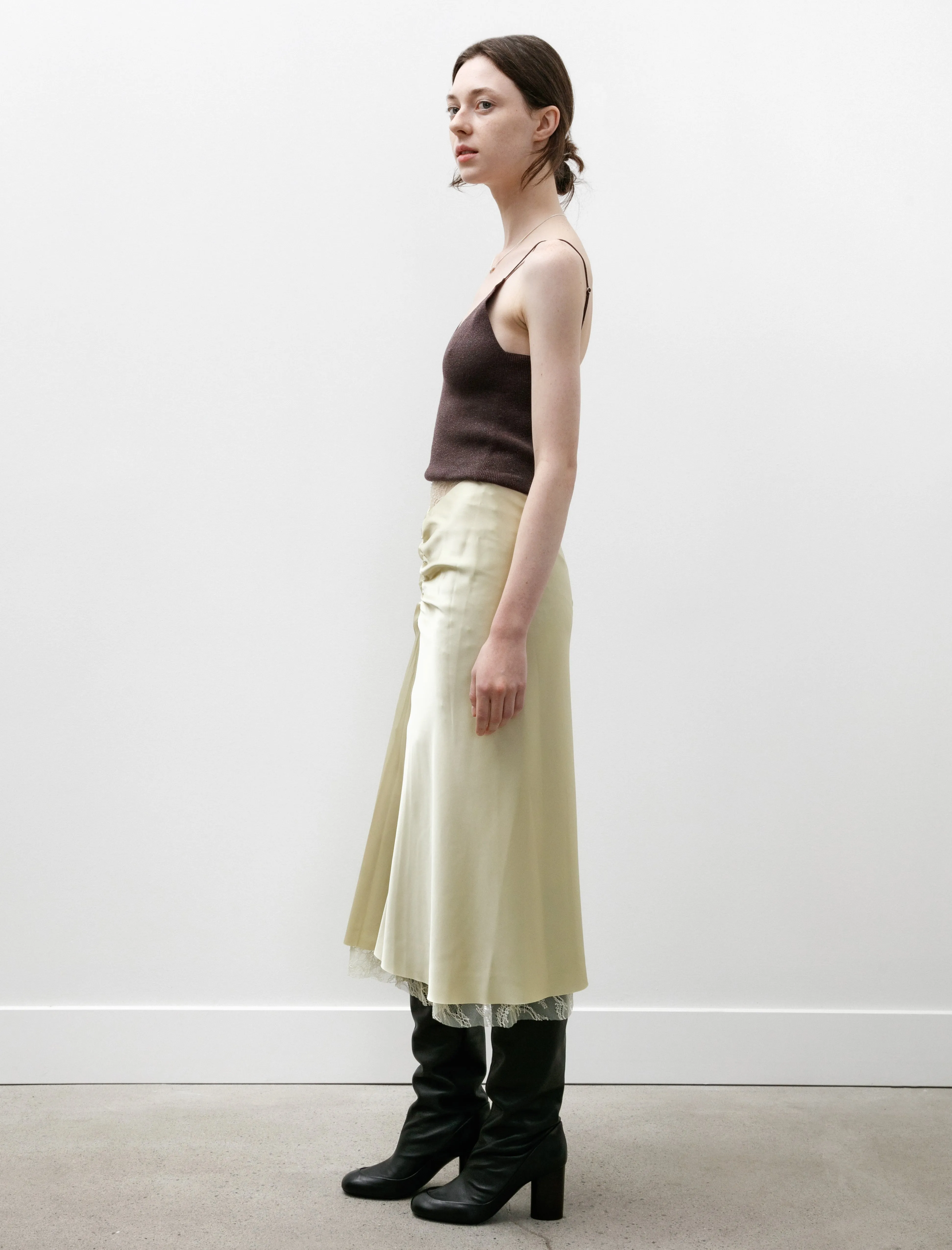 Satin Midi Skirt Vanilla Yellow sold by SHOP NEIGHBOR product image thumbnail 4