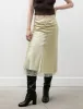 Satin Midi Skirt Vanilla Yellow sold by SHOP NEIGHBOR