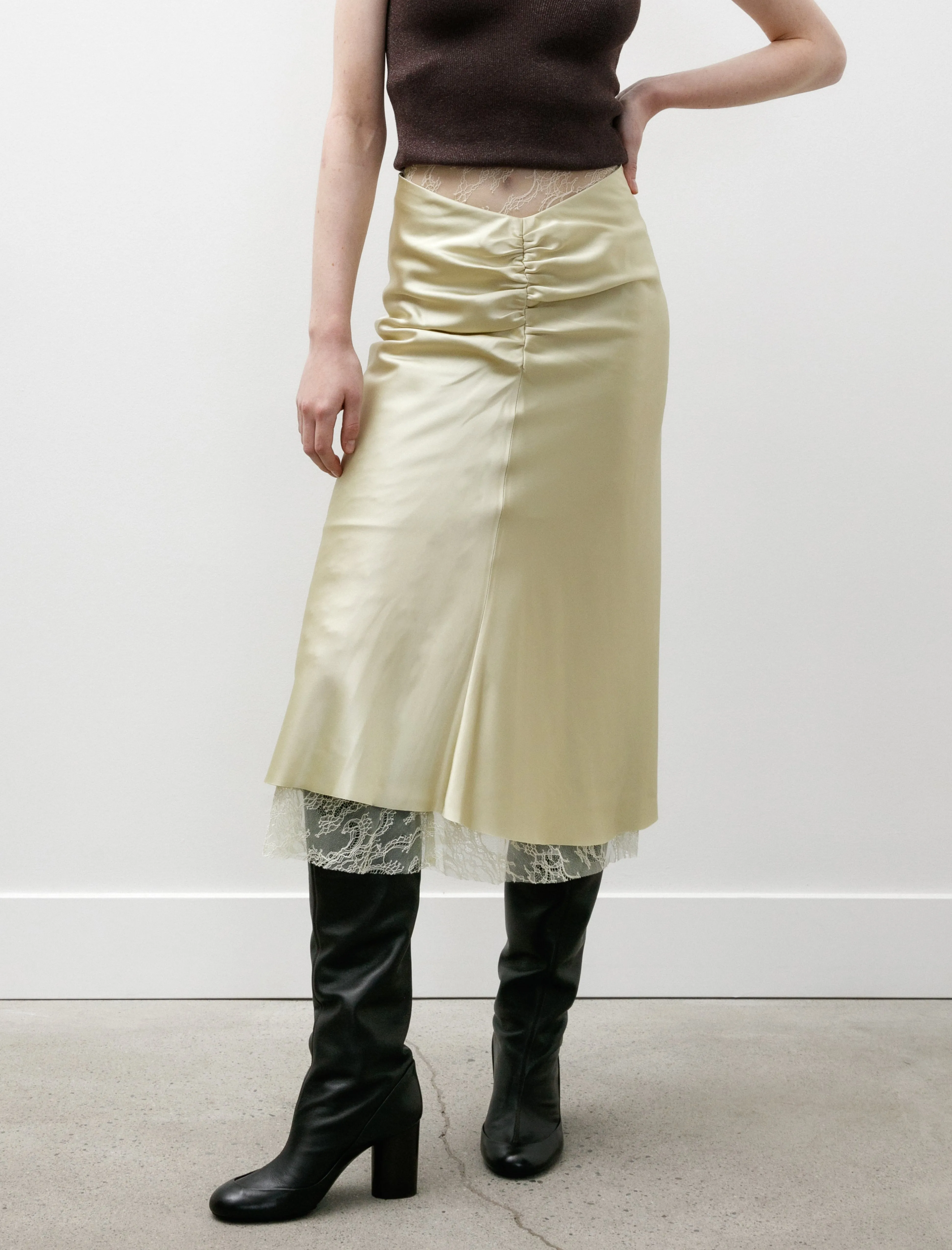 Satin Midi Skirt Vanilla Yellow sold by SHOP NEIGHBOR product image thumbnail 2