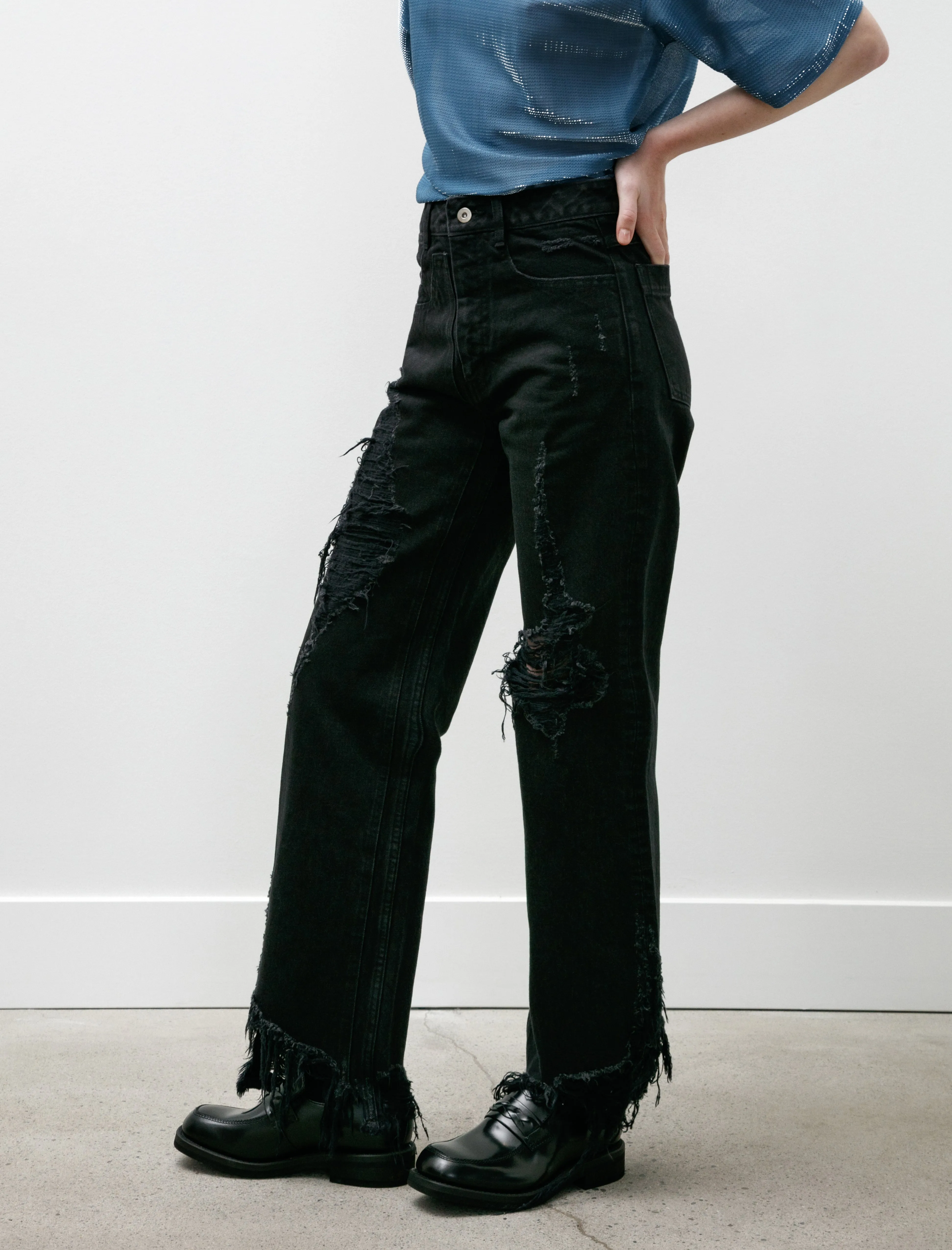 Ripped Jeans Black sold by SHOP NEIGHBOR product image thumbnail 4