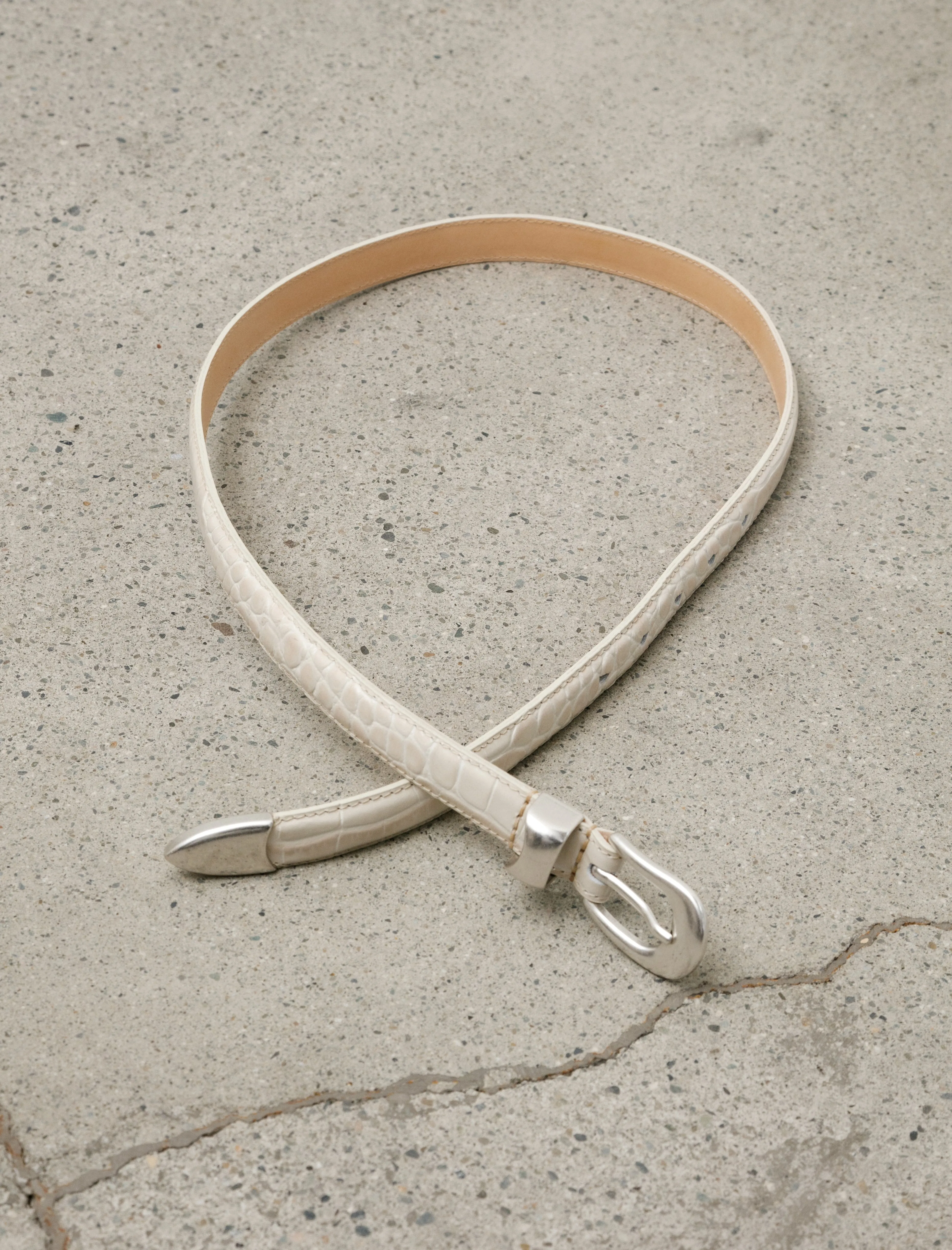 2cm Belt Vanilla Croc Bull Hide sold by SHOP NEIGHBOR product image thumbnail 2