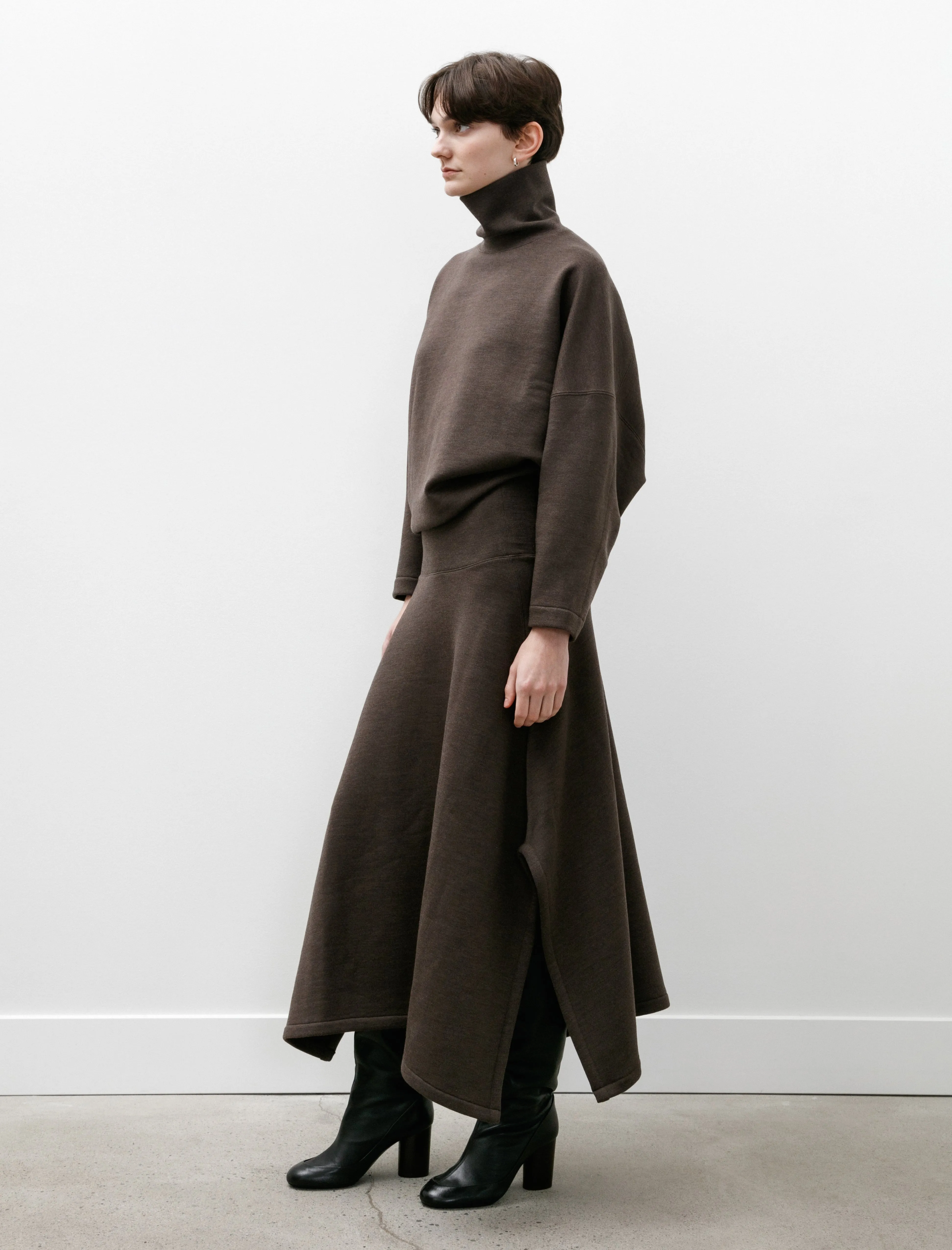 Mid Length Skirt Dark Brown Mélange sold by SHOP NEIGHBOR product image thumbnail 2