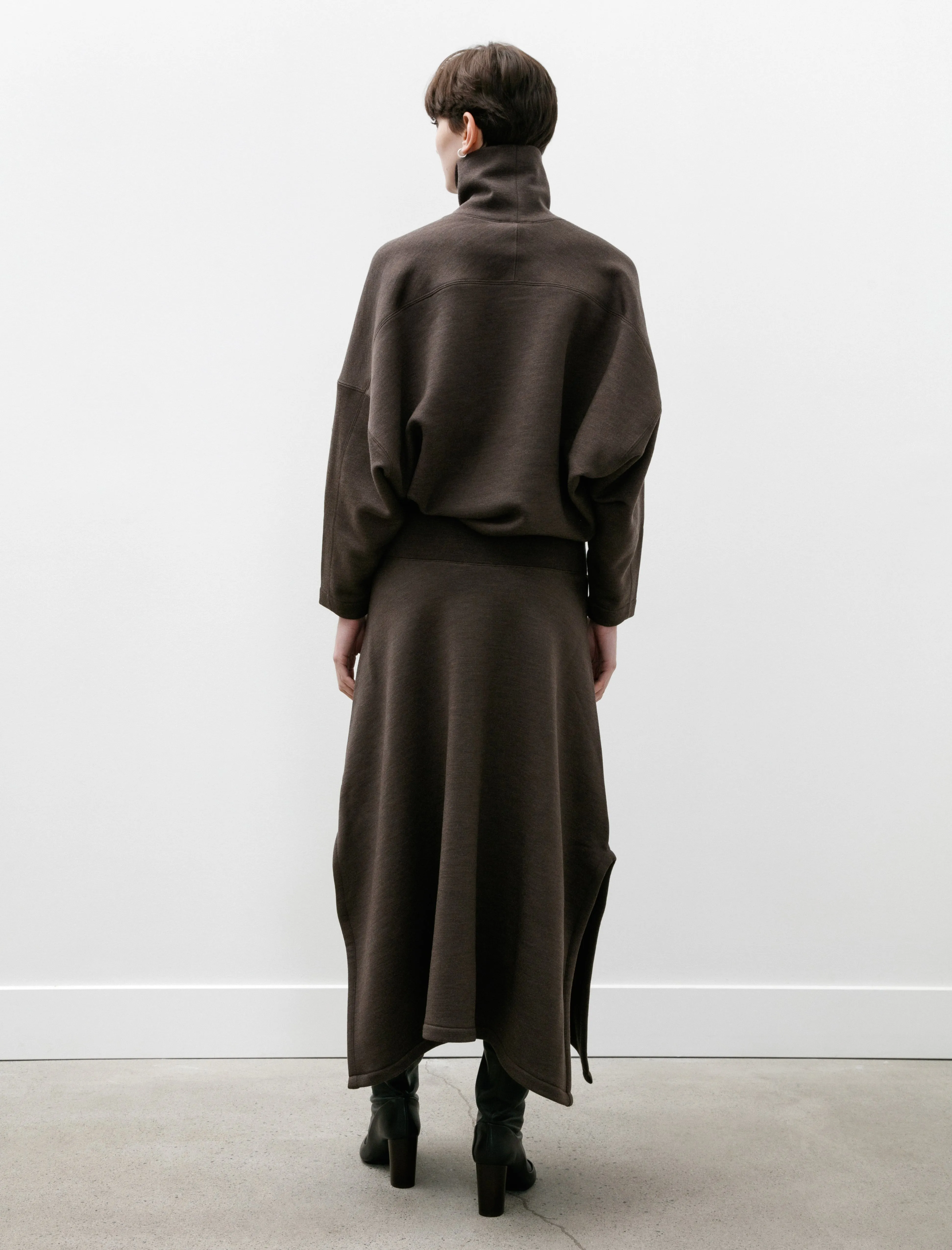 Mid Length Skirt Dark Brown Mélange sold by SHOP NEIGHBOR product image thumbnail 3