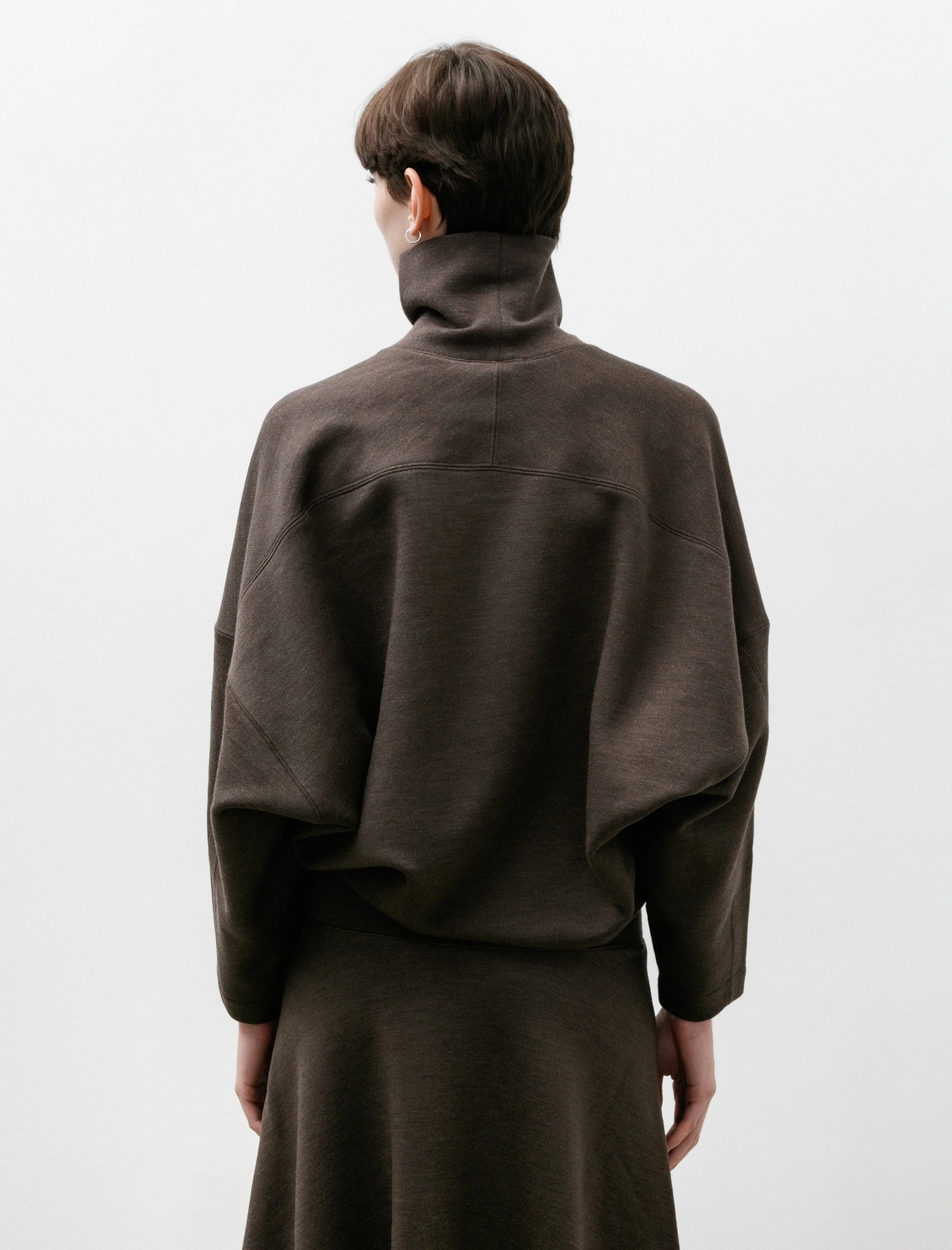 High Neck Sweatshirt Dark Brown Mélange sold by SHOP NEIGHBOR product image thumbnail 5