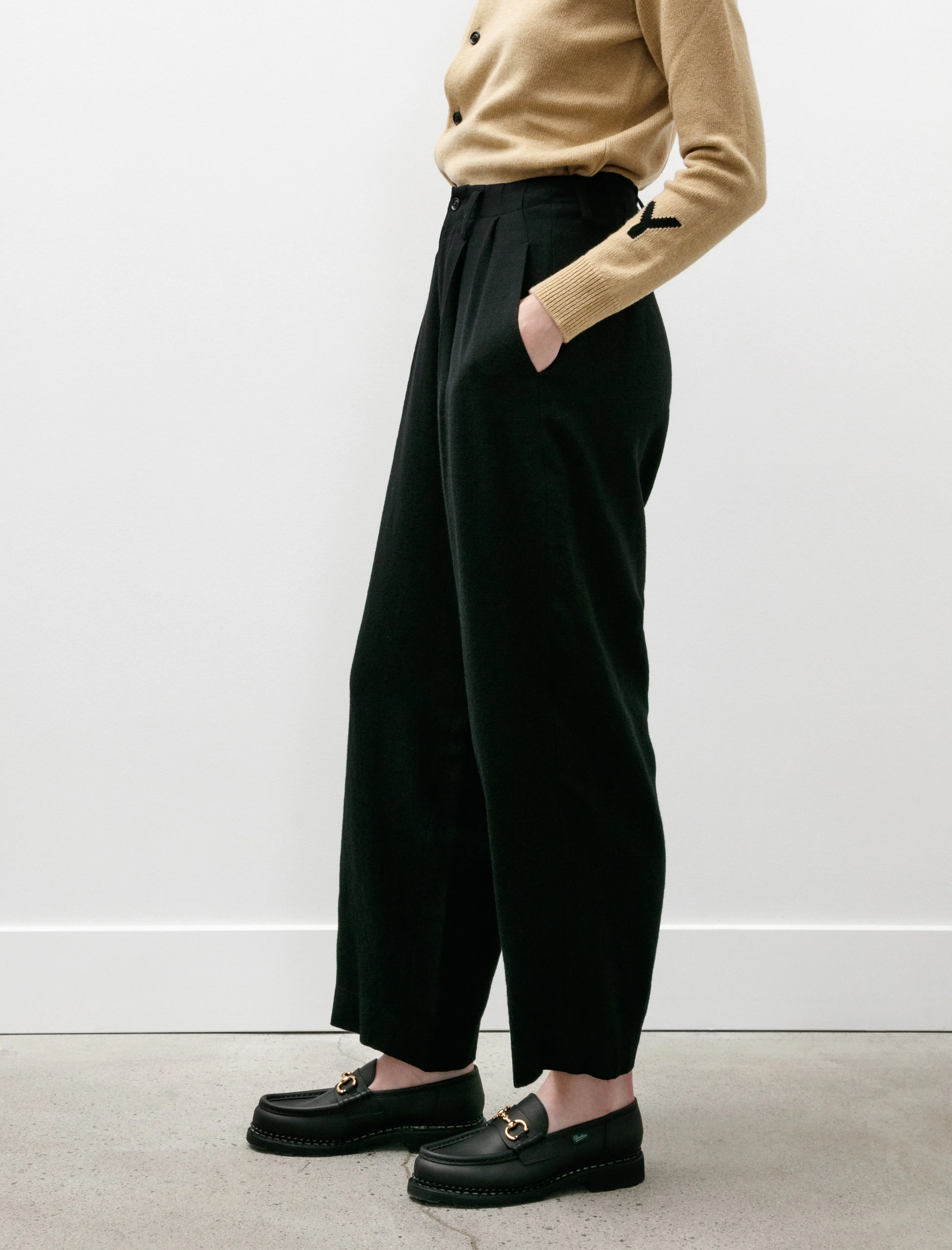 Double Tuck Wide Pants Black sold by SHOP NEIGHBOR product image thumbnail 3