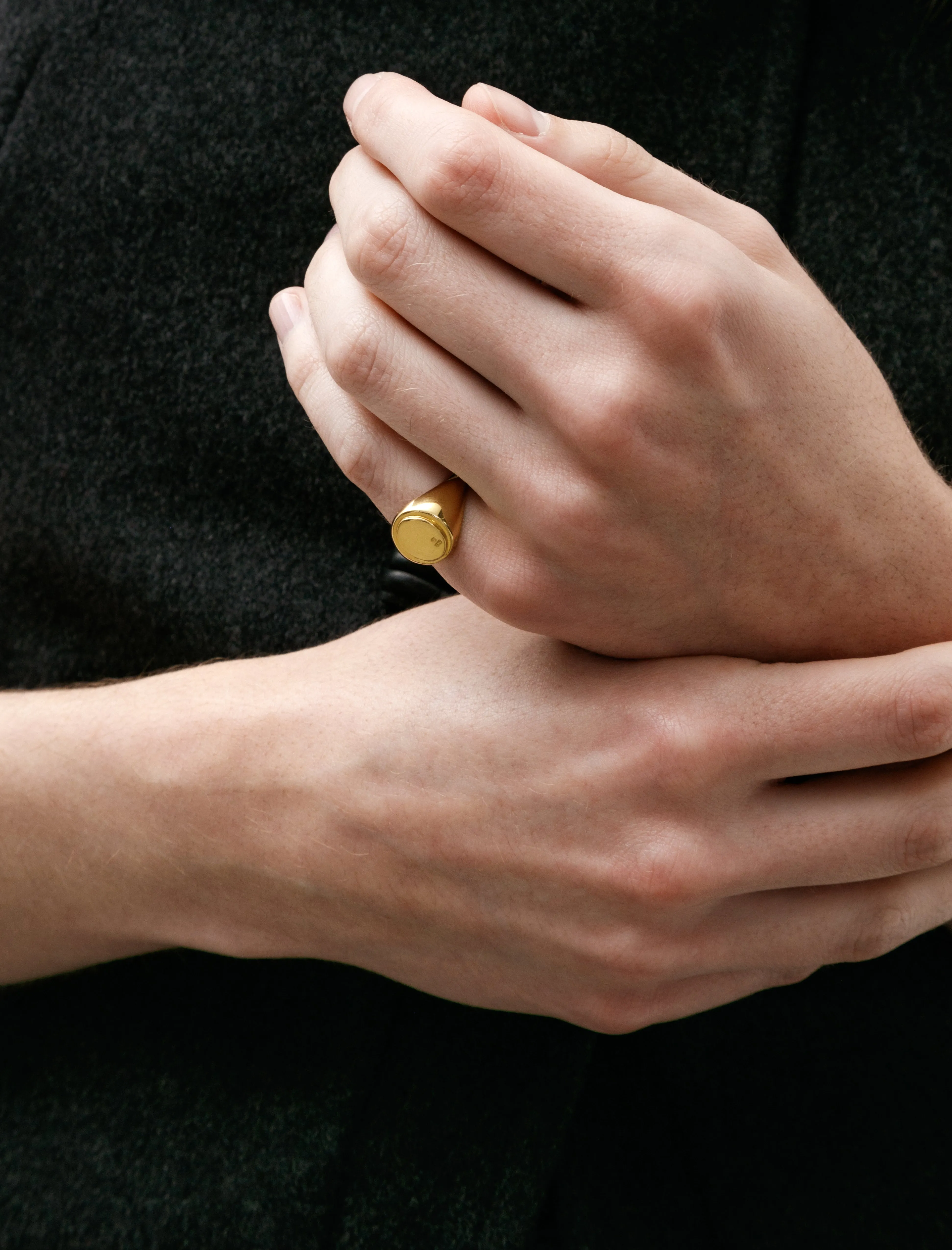 Mini Oval Signet Ring Yellow Gold sold by SHOP NEIGHBOR product image thumbnail 3