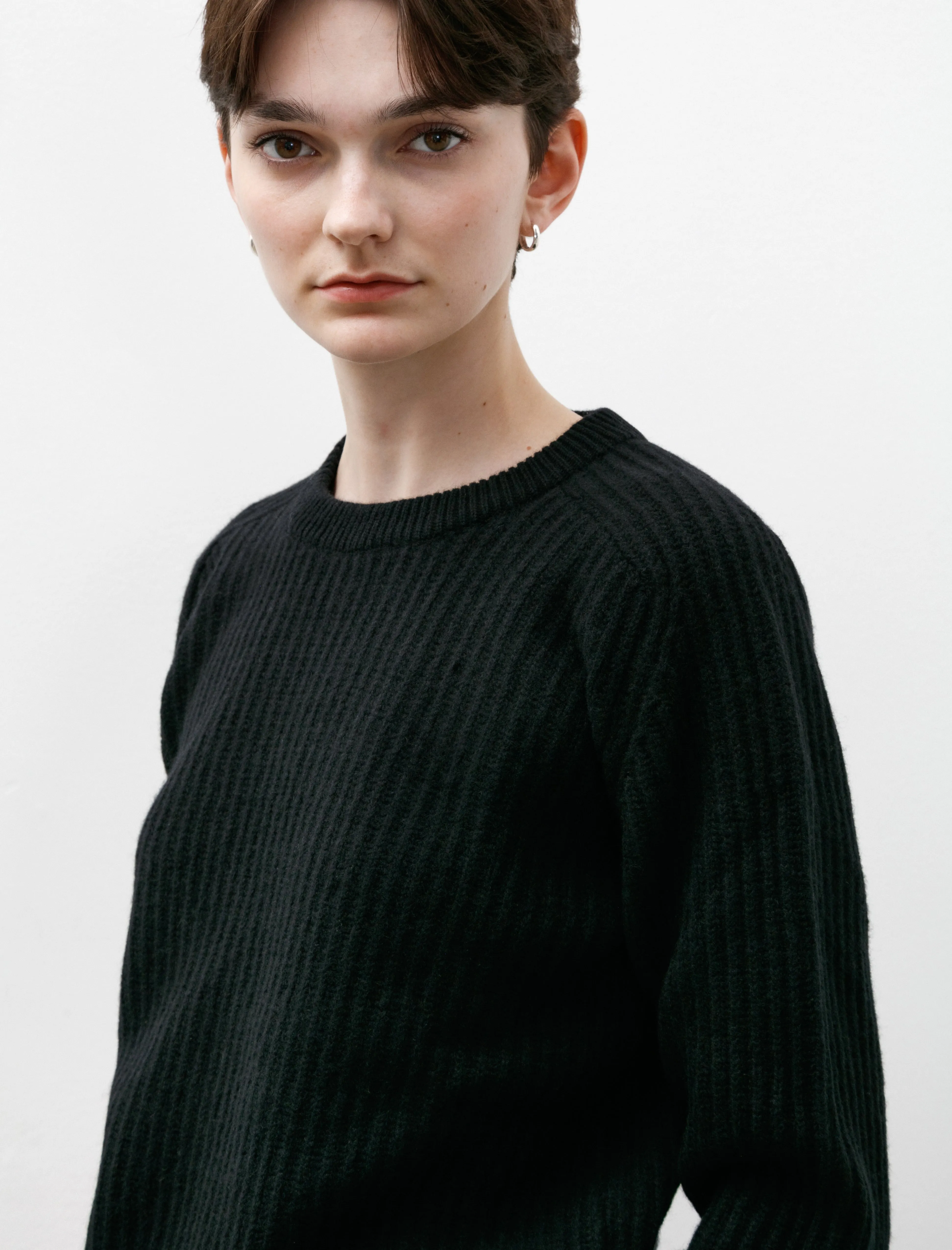 Cashmere Wool Maxi Ribbed Raglan Knit Black sold by SHOP NEIGHBOR product image thumbnail 3