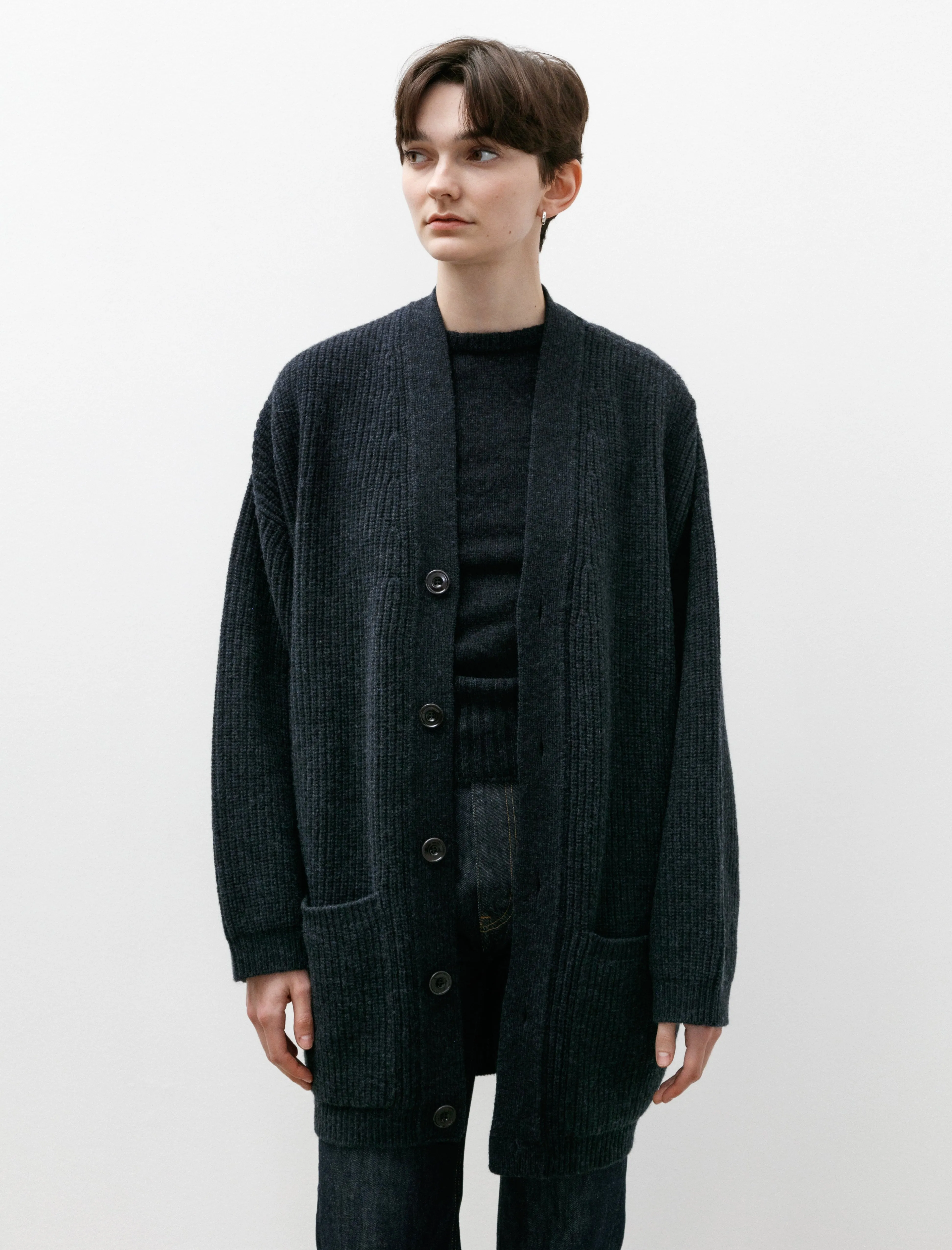 Felted Cardi Coat W Midnight Navy Melange sold by SHOP NEIGHBOR product image thumbnail 2