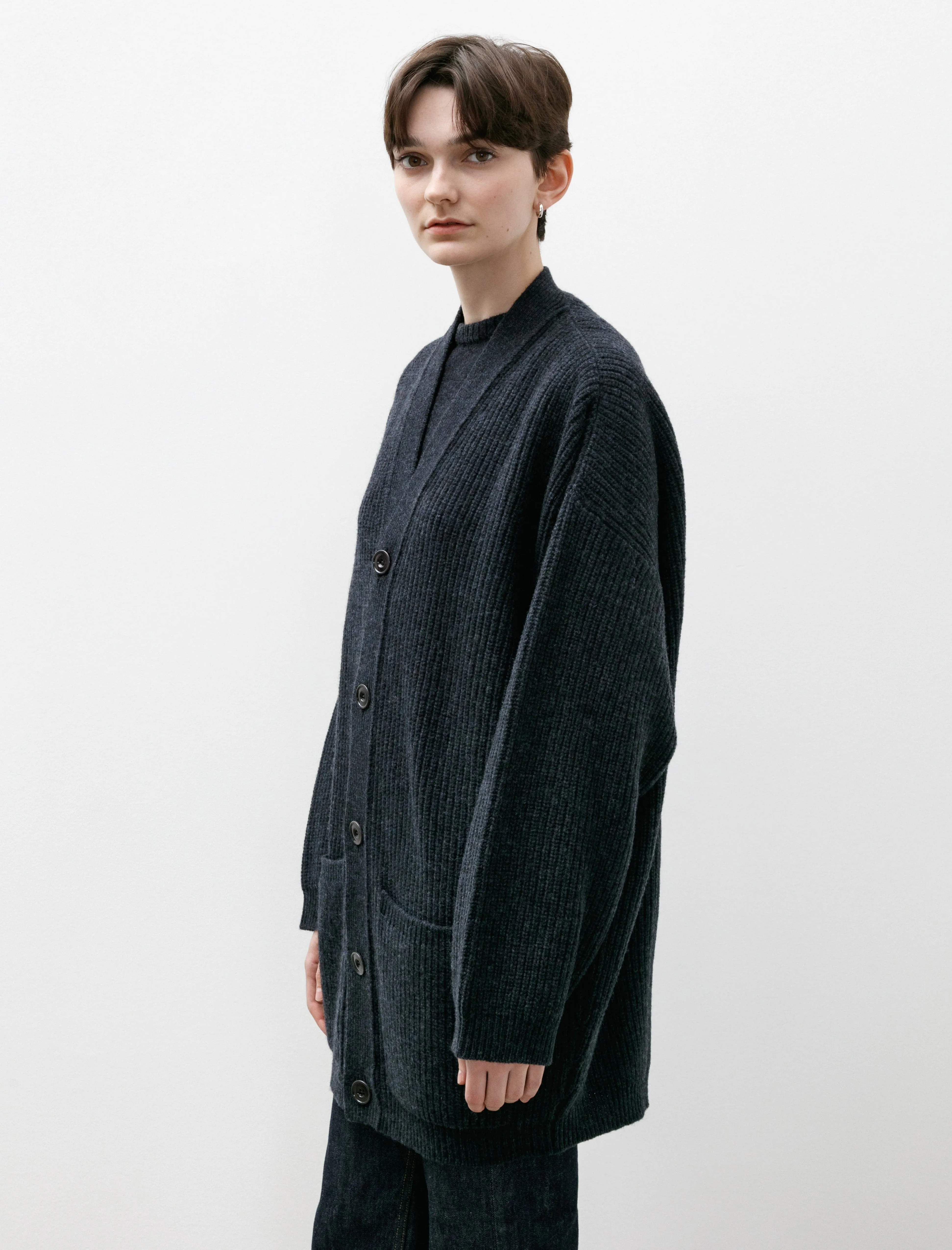 Felted Cardi Coat W Midnight Navy Melange sold by SHOP NEIGHBOR product image thumbnail 4