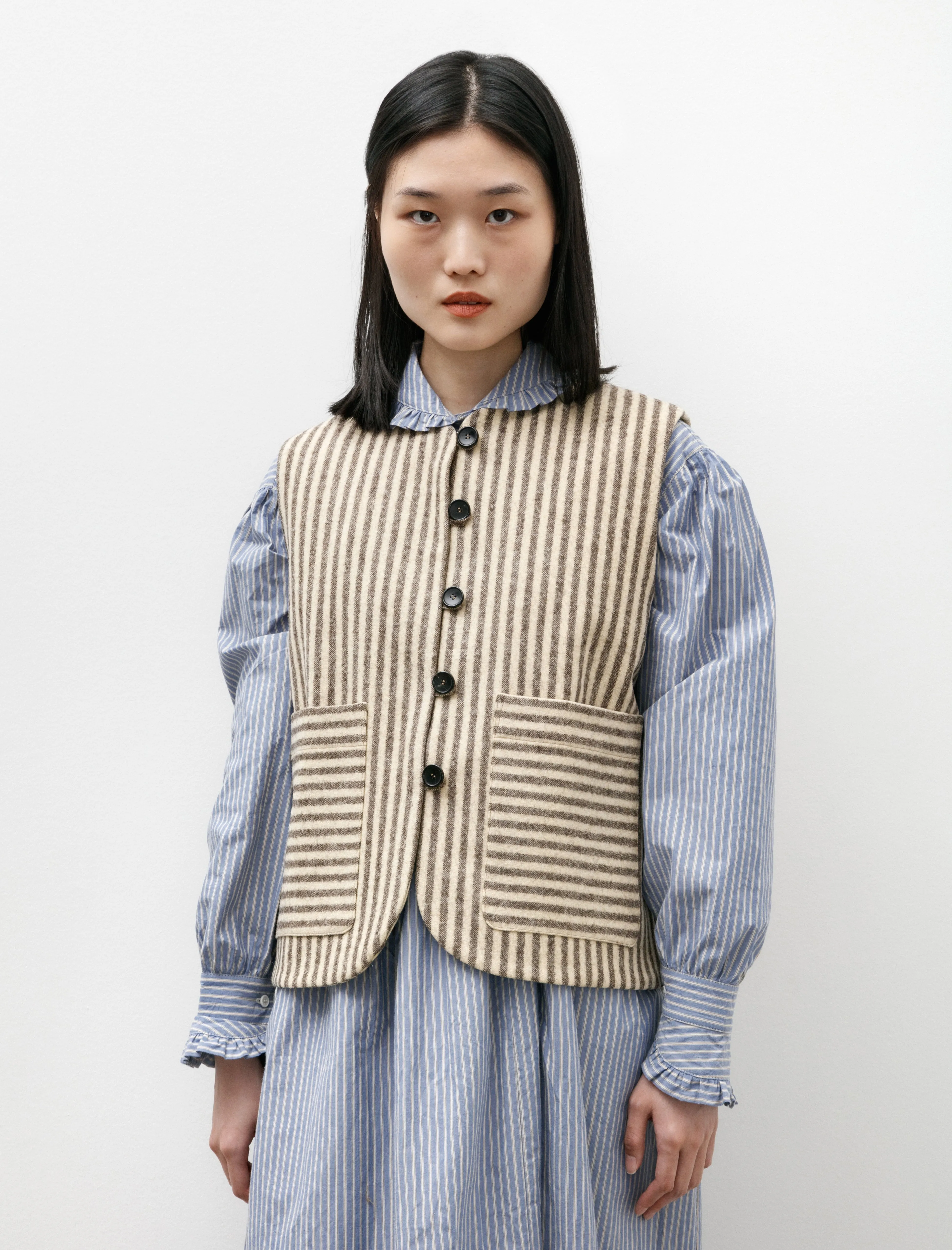 Portugese Striped Wool Imogen Vest sold by SHOP NEIGHBOR product image thumbnail 4