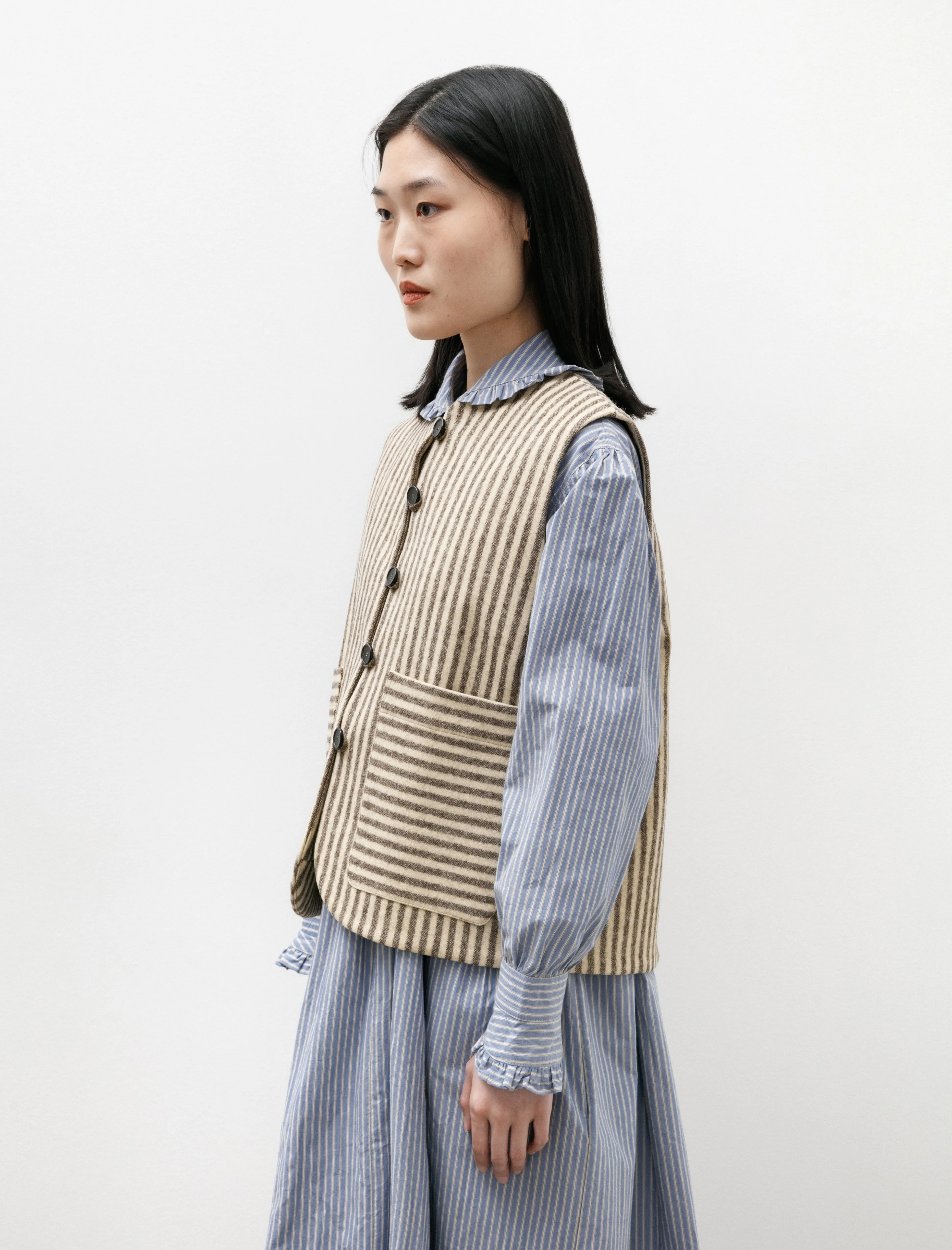 Portugese Striped Wool Imogen Vest sold by SHOP NEIGHBOR product image thumbnail 5