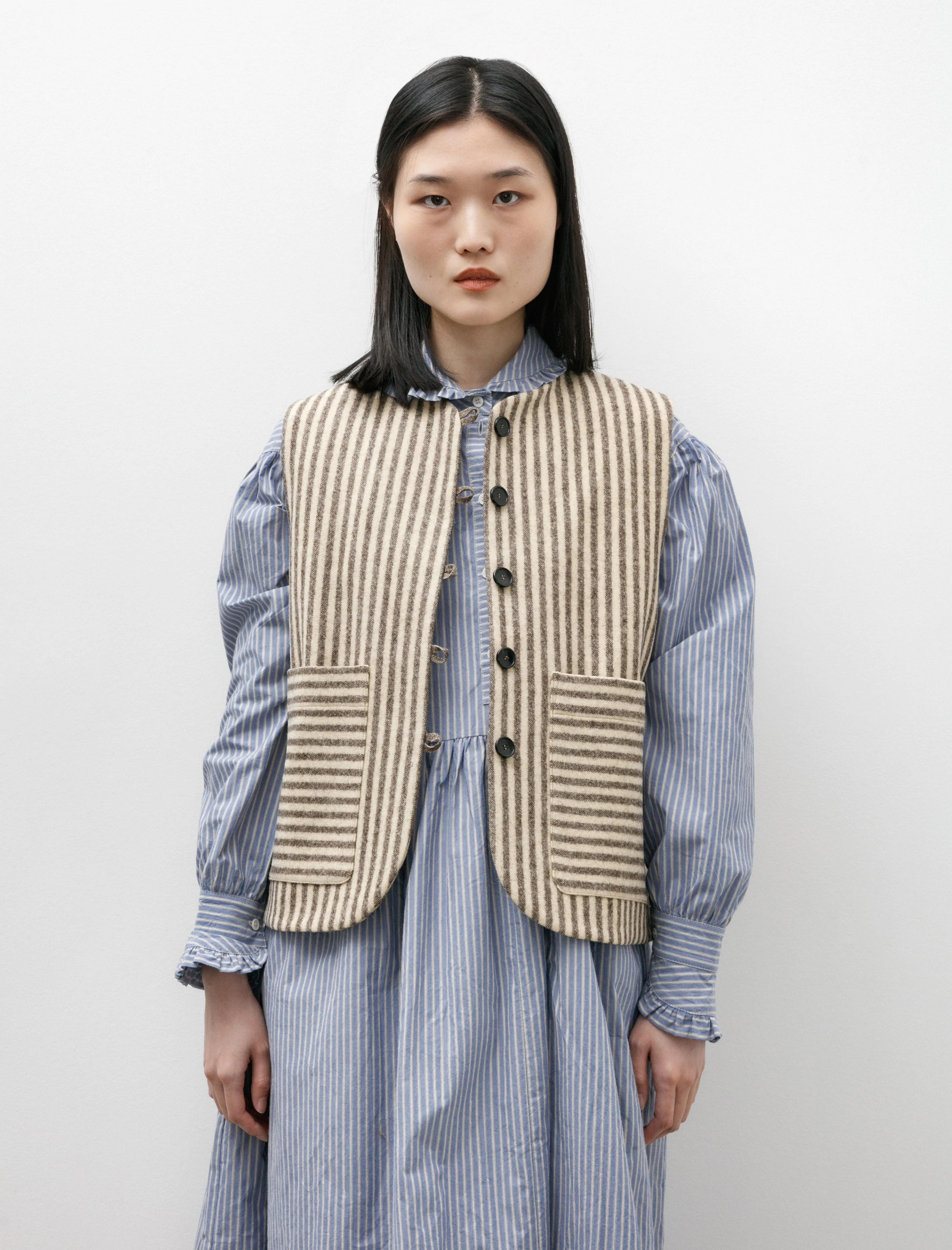 Portugese Striped Wool Imogen Vest sold by SHOP NEIGHBOR product image thumbnail 2